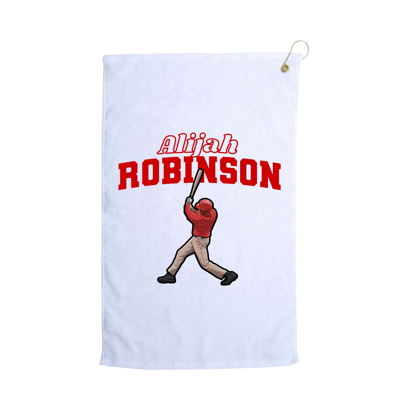Golf Towel — Name Arch in White