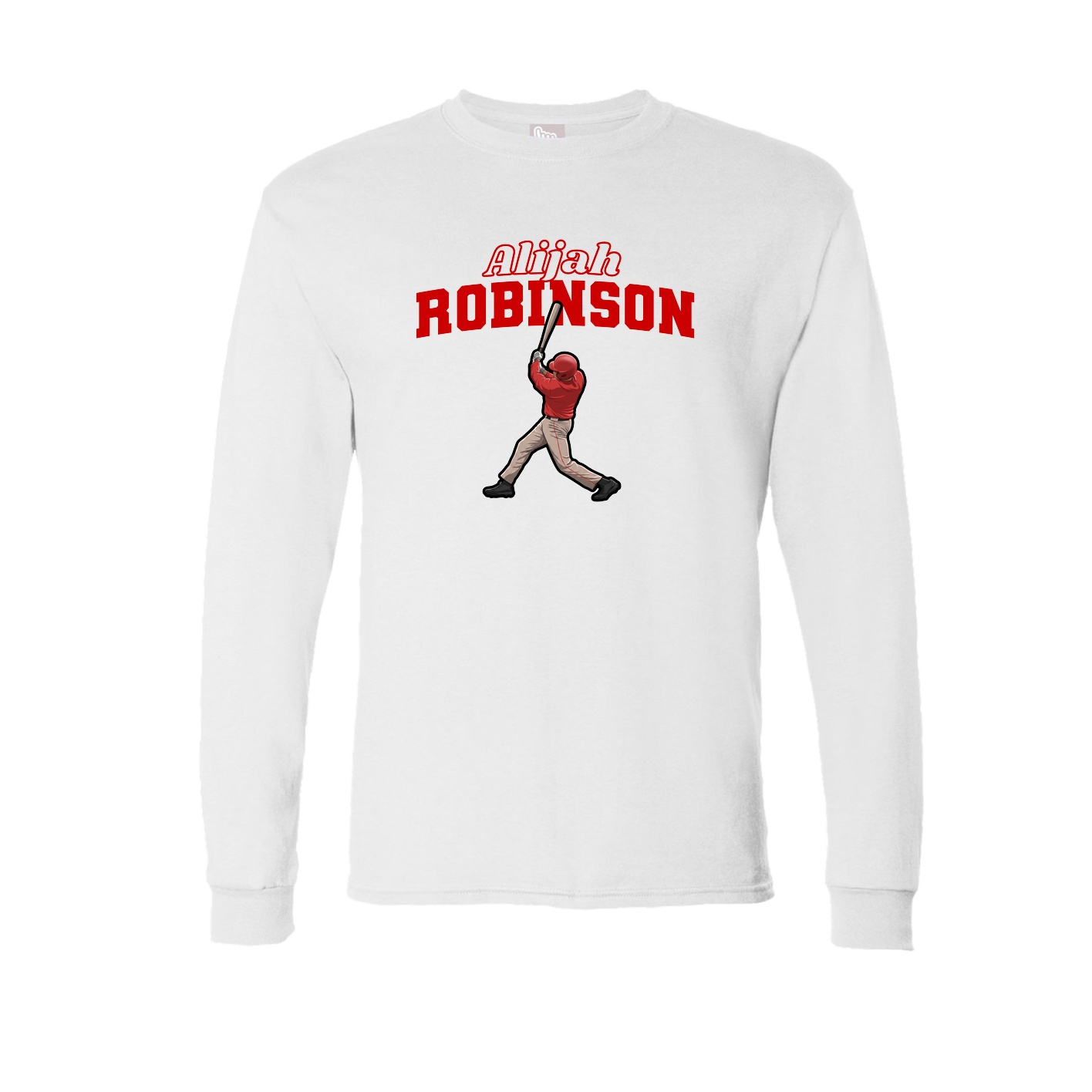 Long Sleeve Tee — Name Arch in White