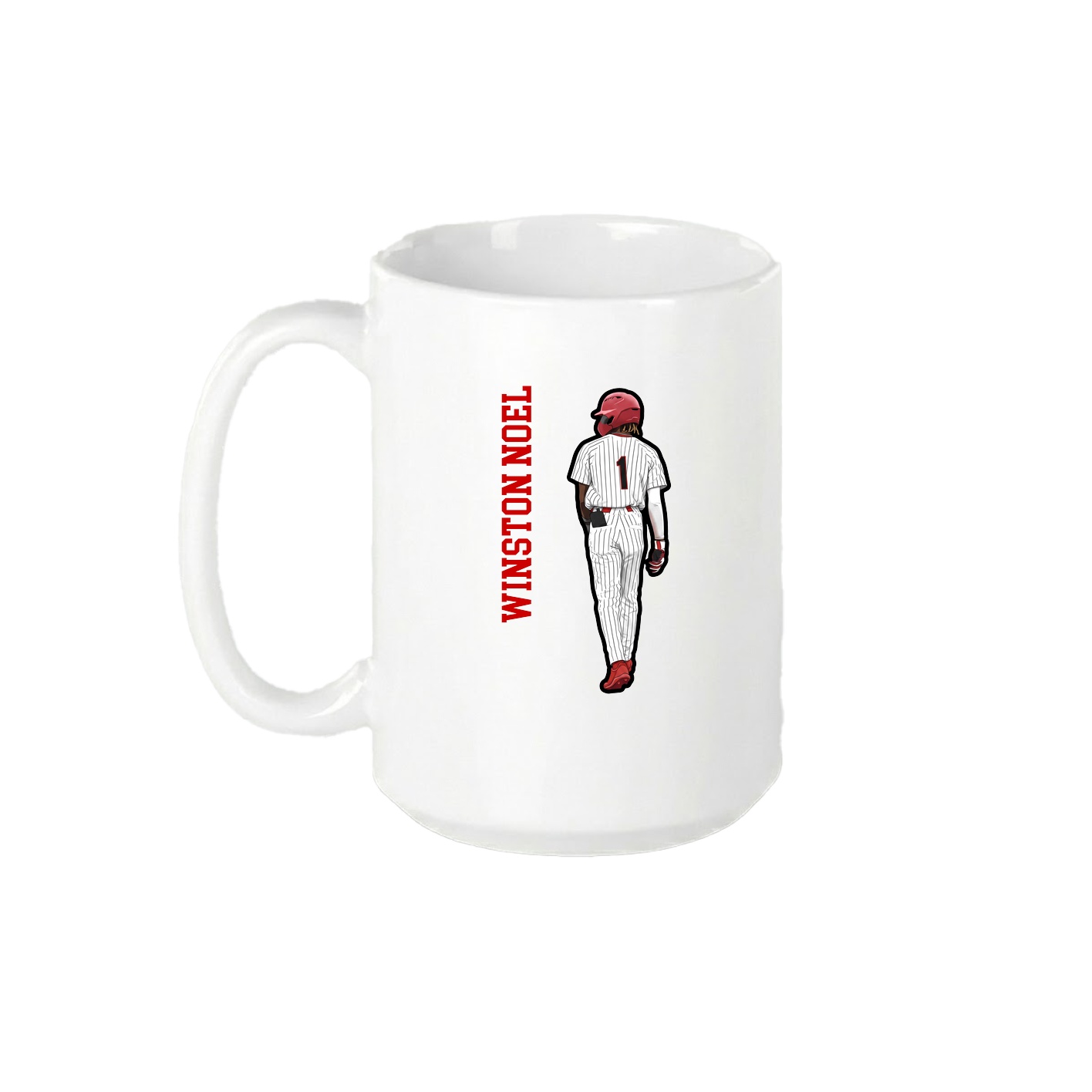 15oz Coffee Mug — Name Vertical in White