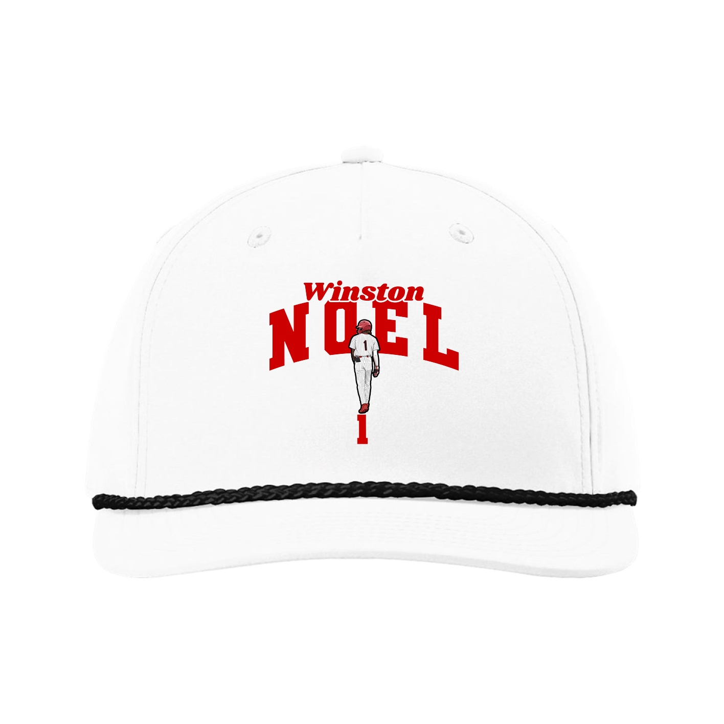 Five-Panel Classic Rope Cap — Signature Arch in White