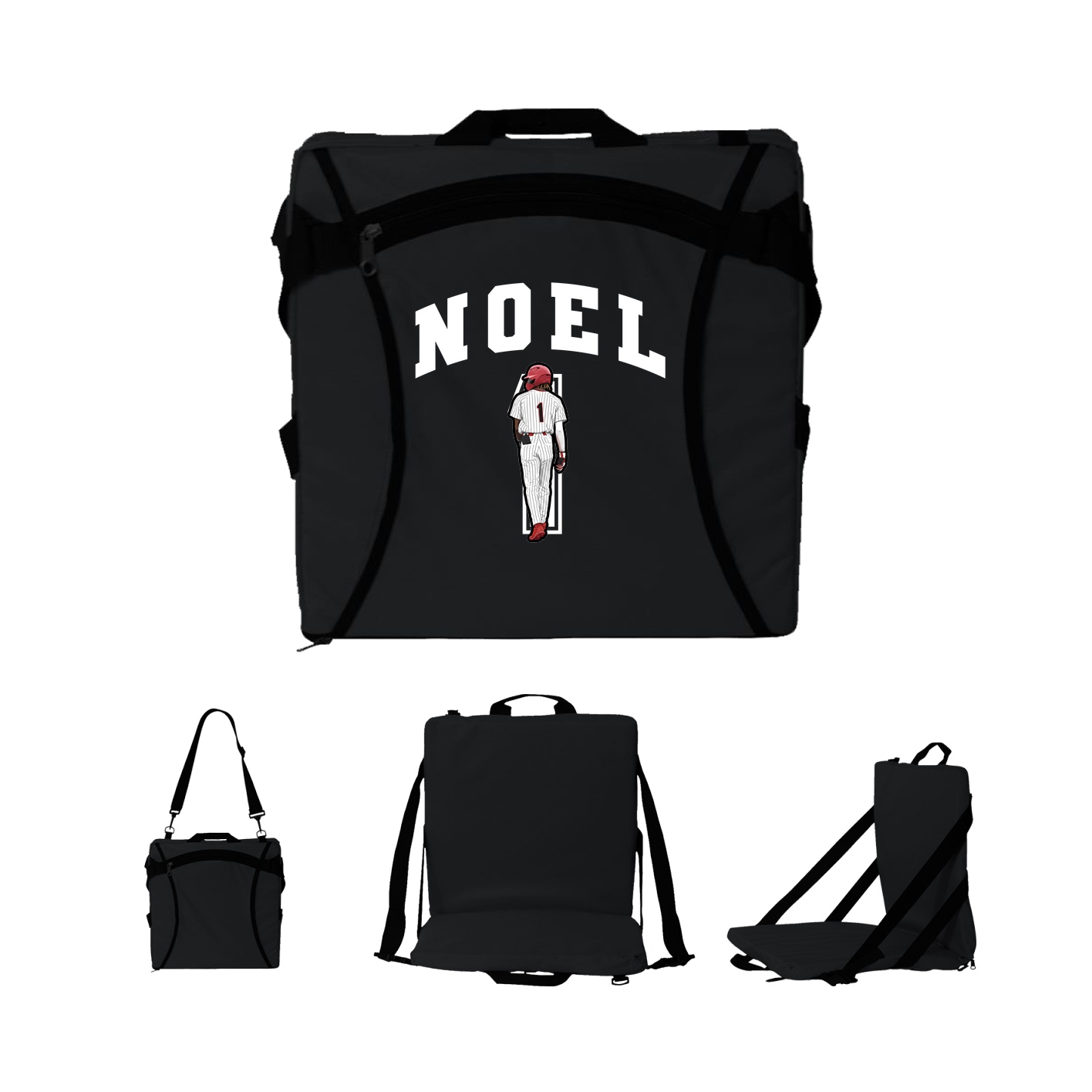 Folding Stadium Seat — Number in Black