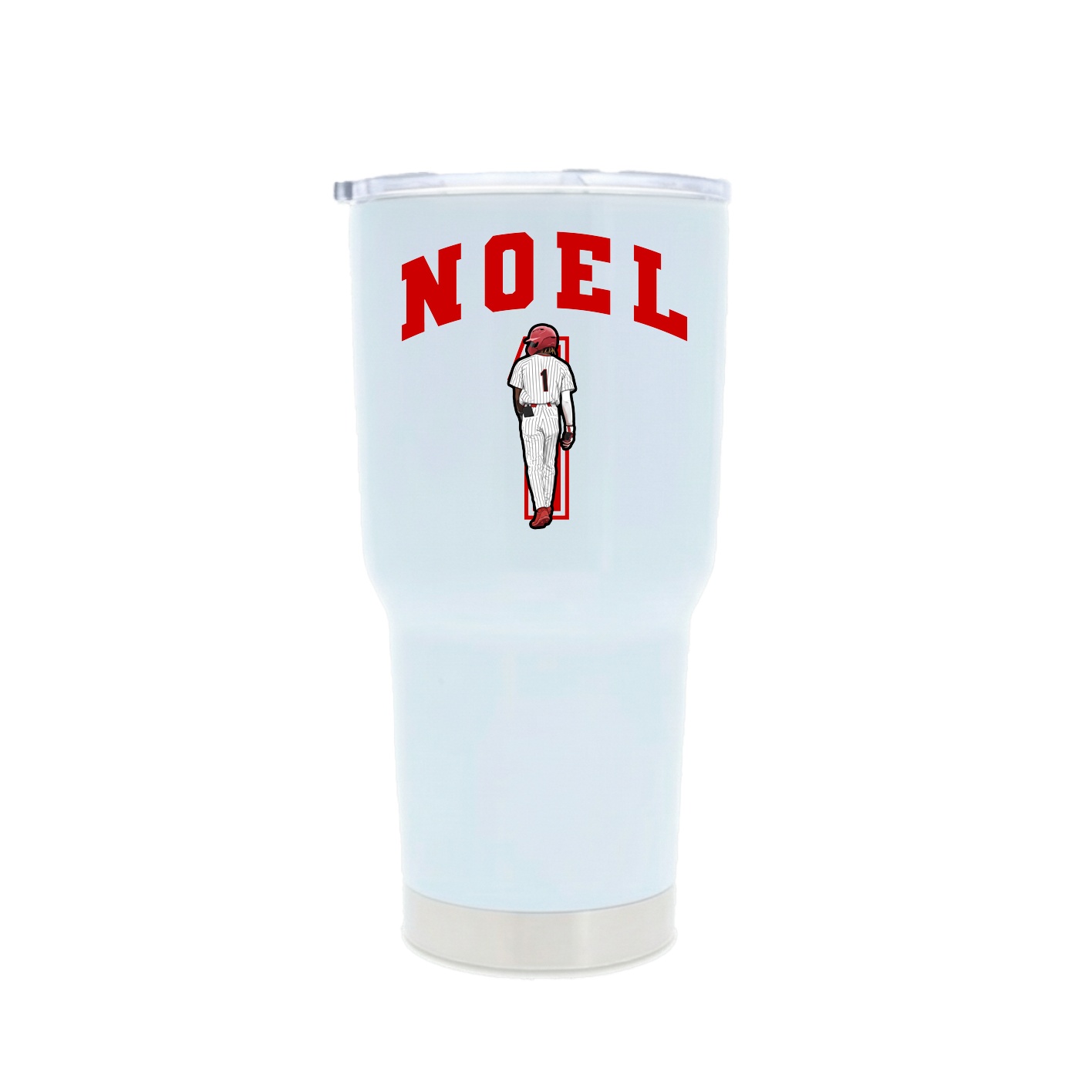 30oz Stainless Steel Tumbler — Number in White