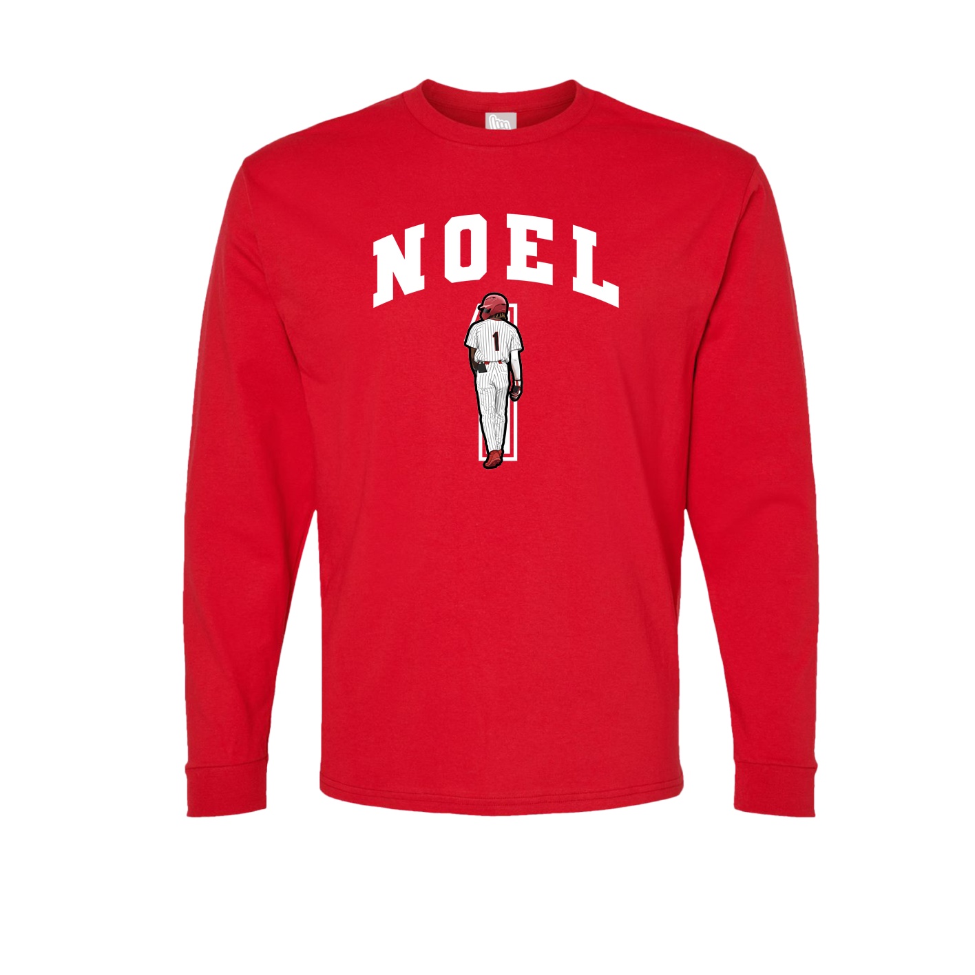 Long Sleeve Tee — Number in Red