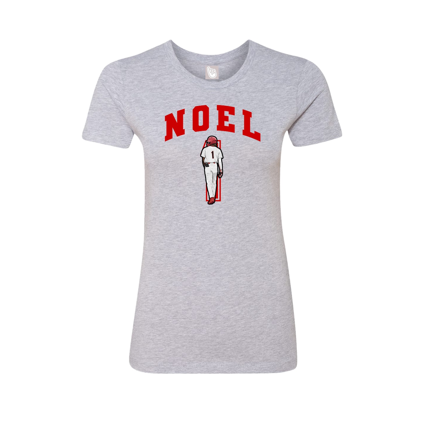 Fitted Women's Tee — Number in Grey