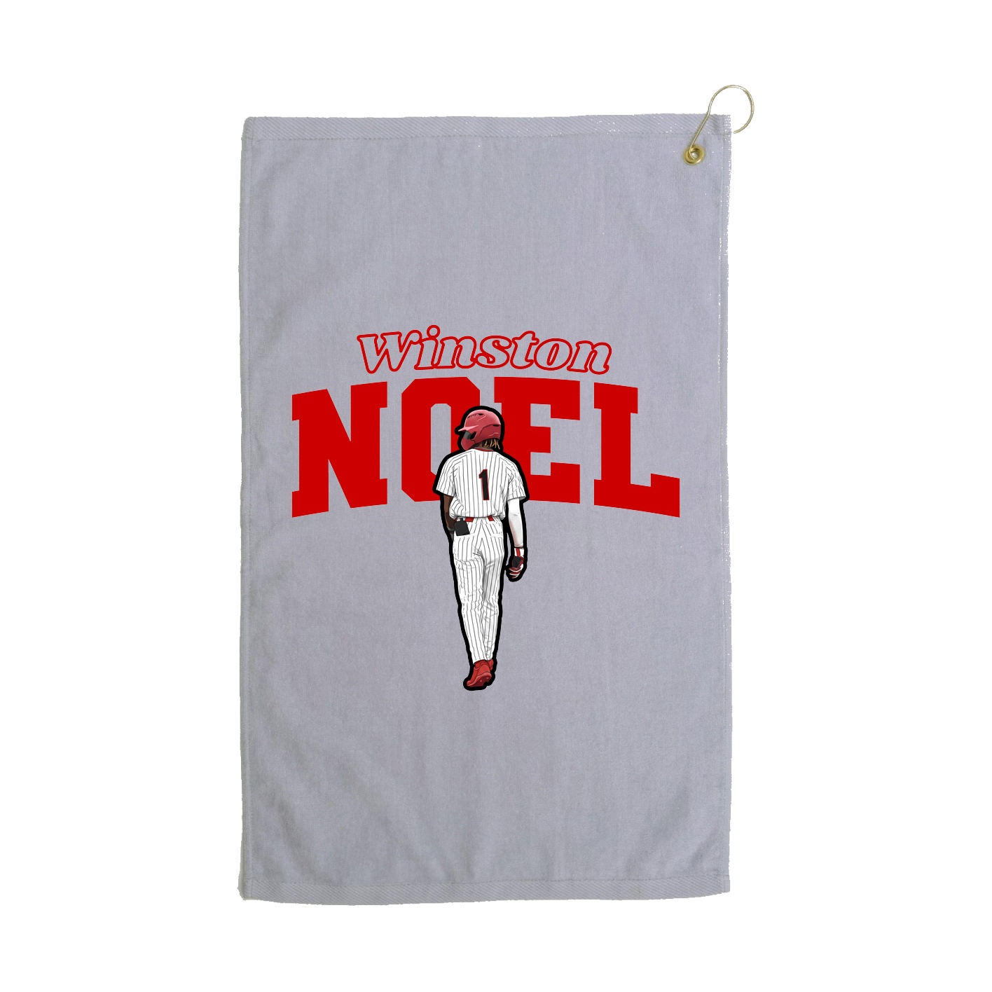 Golf Towel — Name Arch in Grey