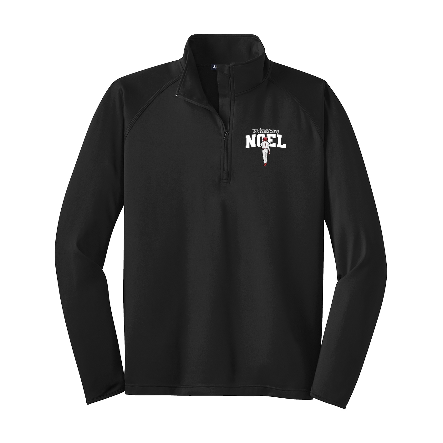 Q-Zip Pullover — Name Arch in Black