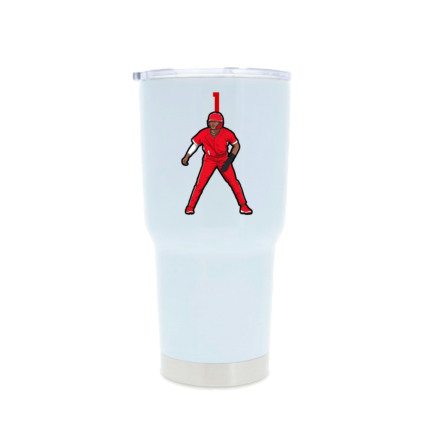 30oz Stainless Steel Tumbler — Number Top in White