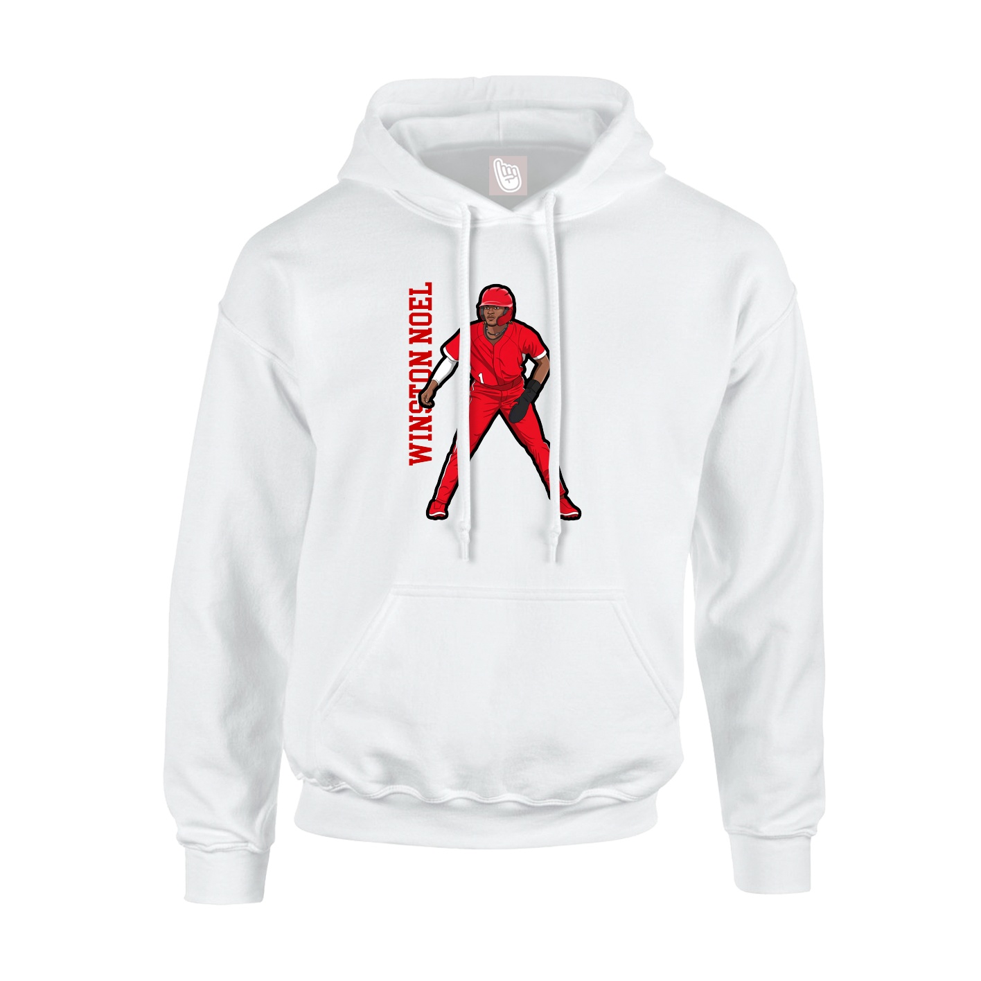 Hoodie — Name Vertical in White