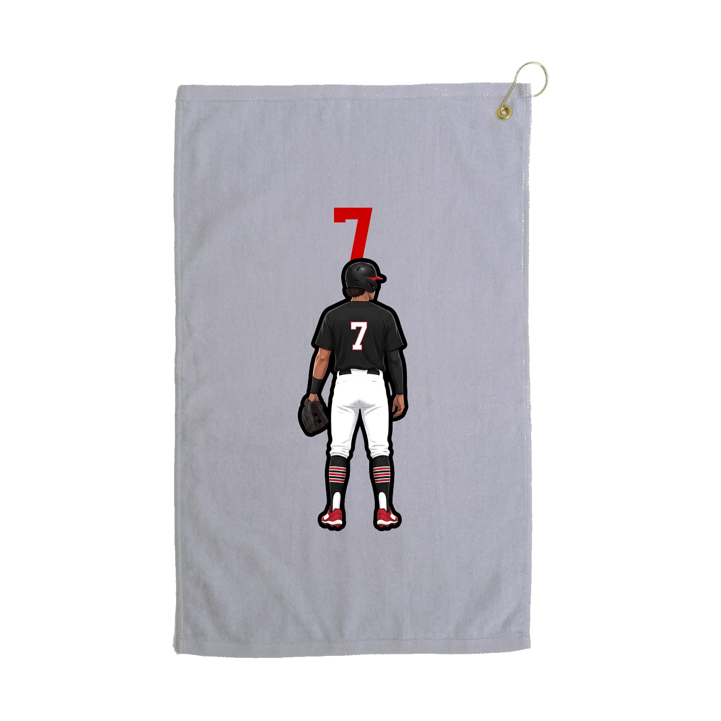 Golf Towel — Number Top in Grey