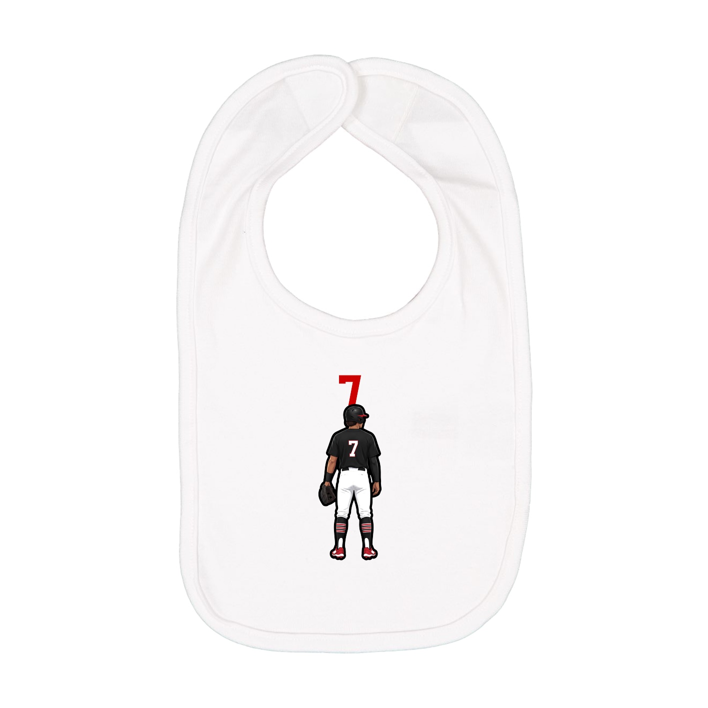 Infant Bib — Number Top in White