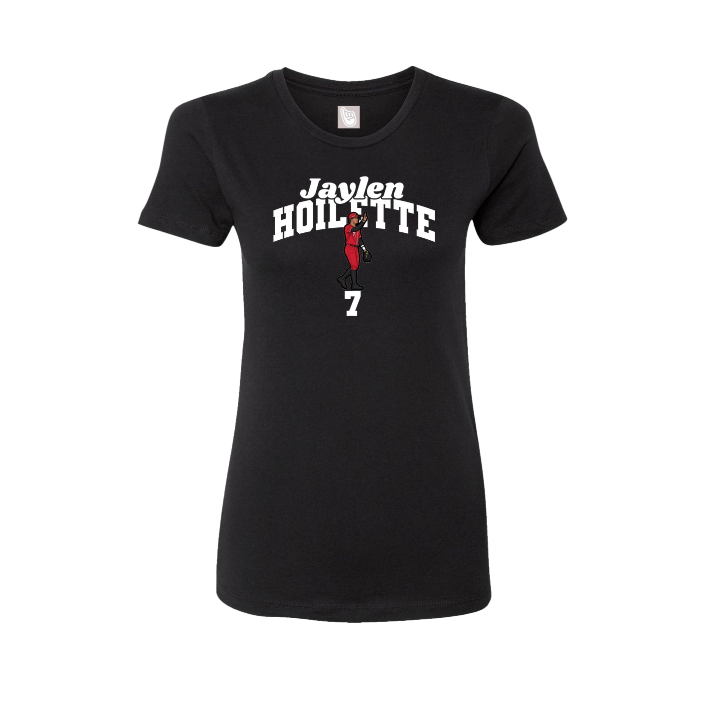 Fitted Women's Tee — Signature Arch in Black