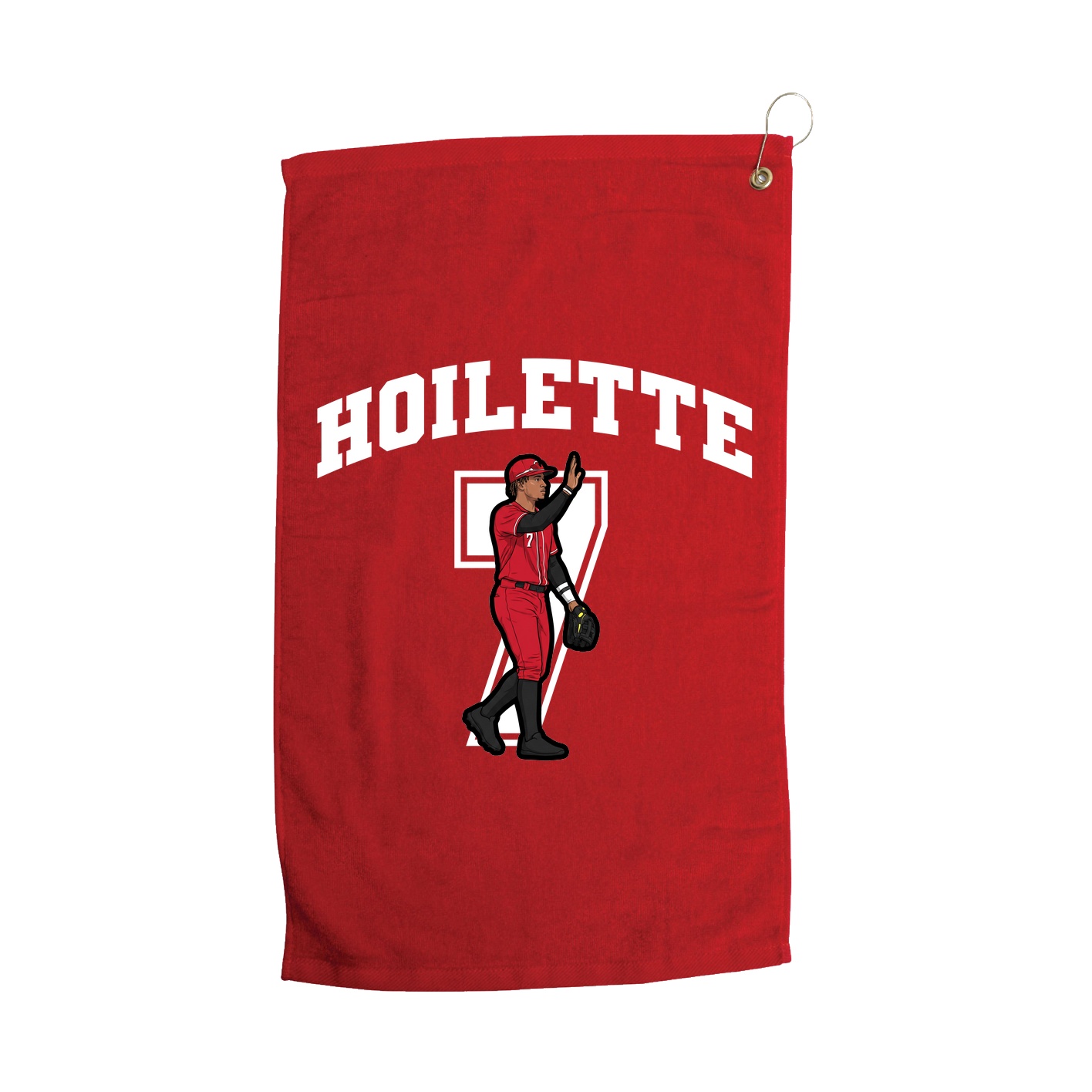 Golf Towel — Number in Red