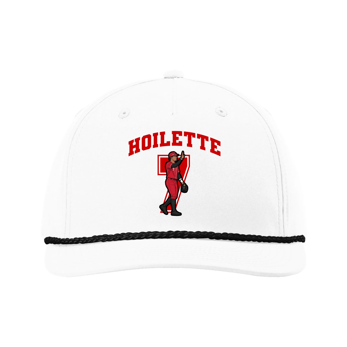 Five-Panel Classic Rope Cap — Number in White