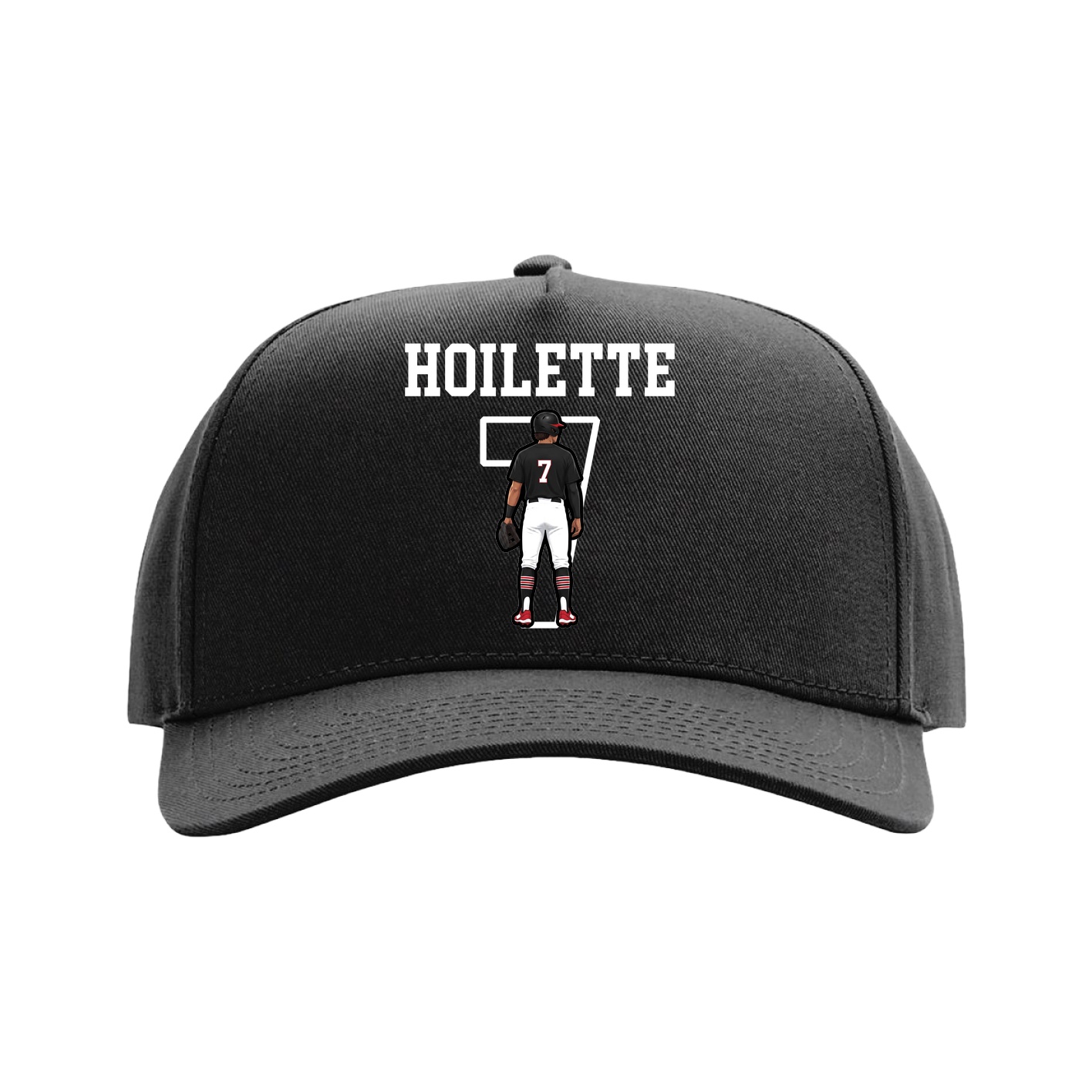 Full Fabric Five-Panel Champ Cap — Shirsey in Black