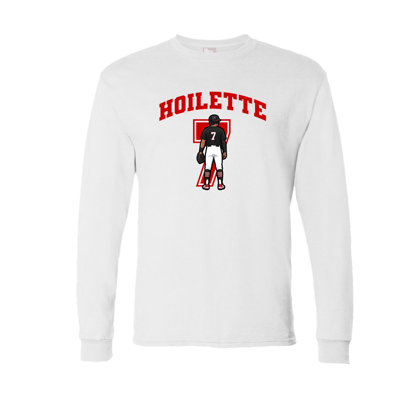 Long Sleeve Tee — Number in White