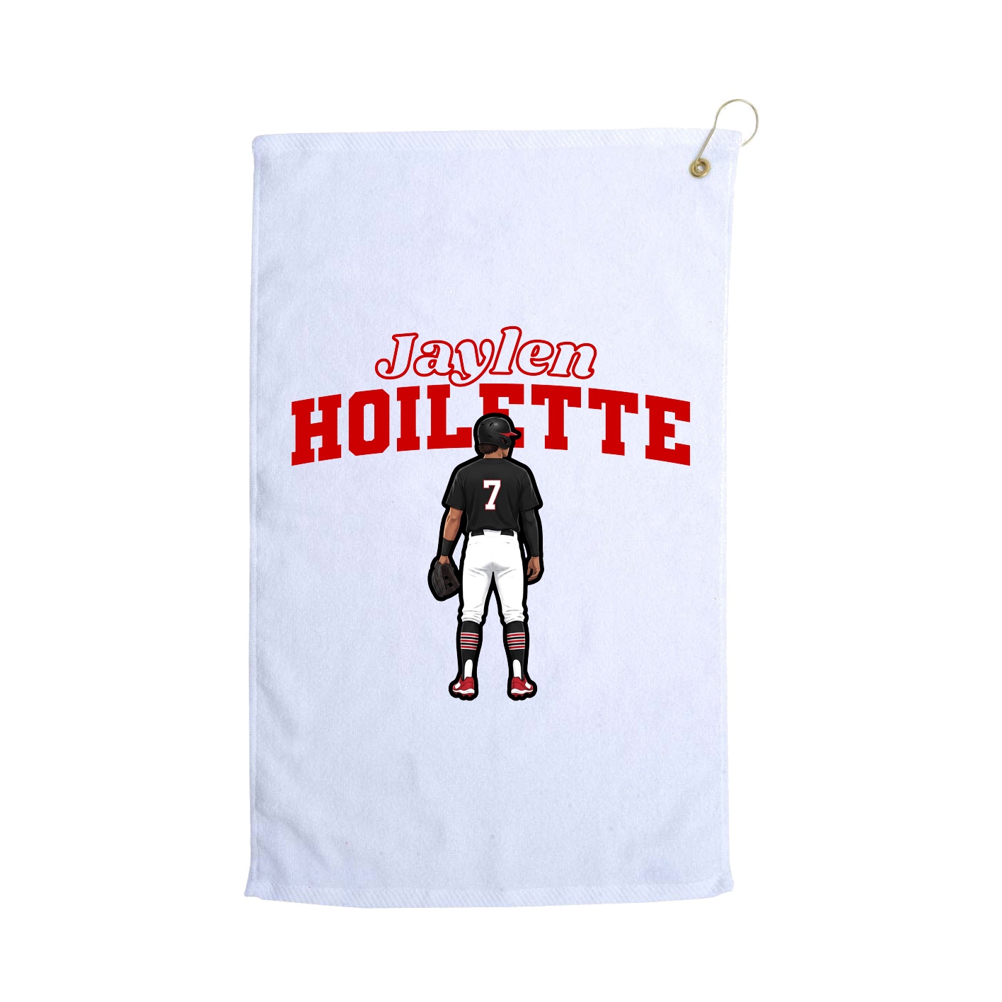 Golf Towel — Name Arch in White