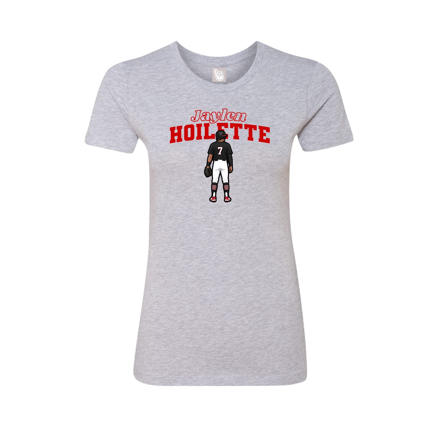 Fitted Women's Tee — Name Arch in Grey