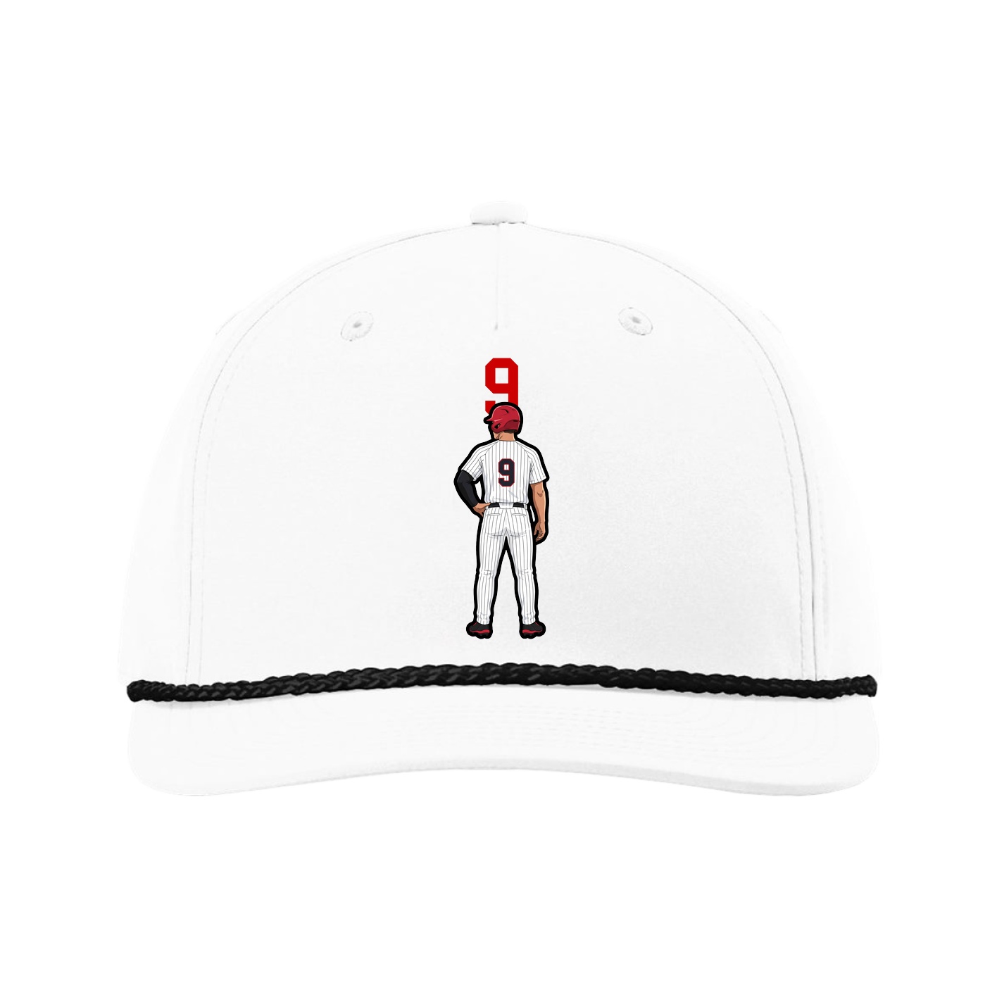 Five-Panel Classic Rope Cap — Number Top in White