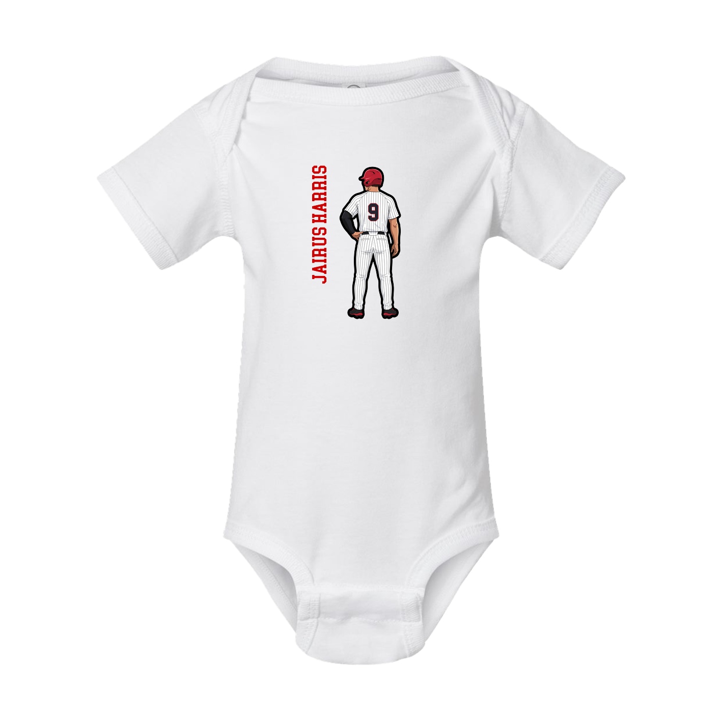 Baby Onesie — Name Vertical in White