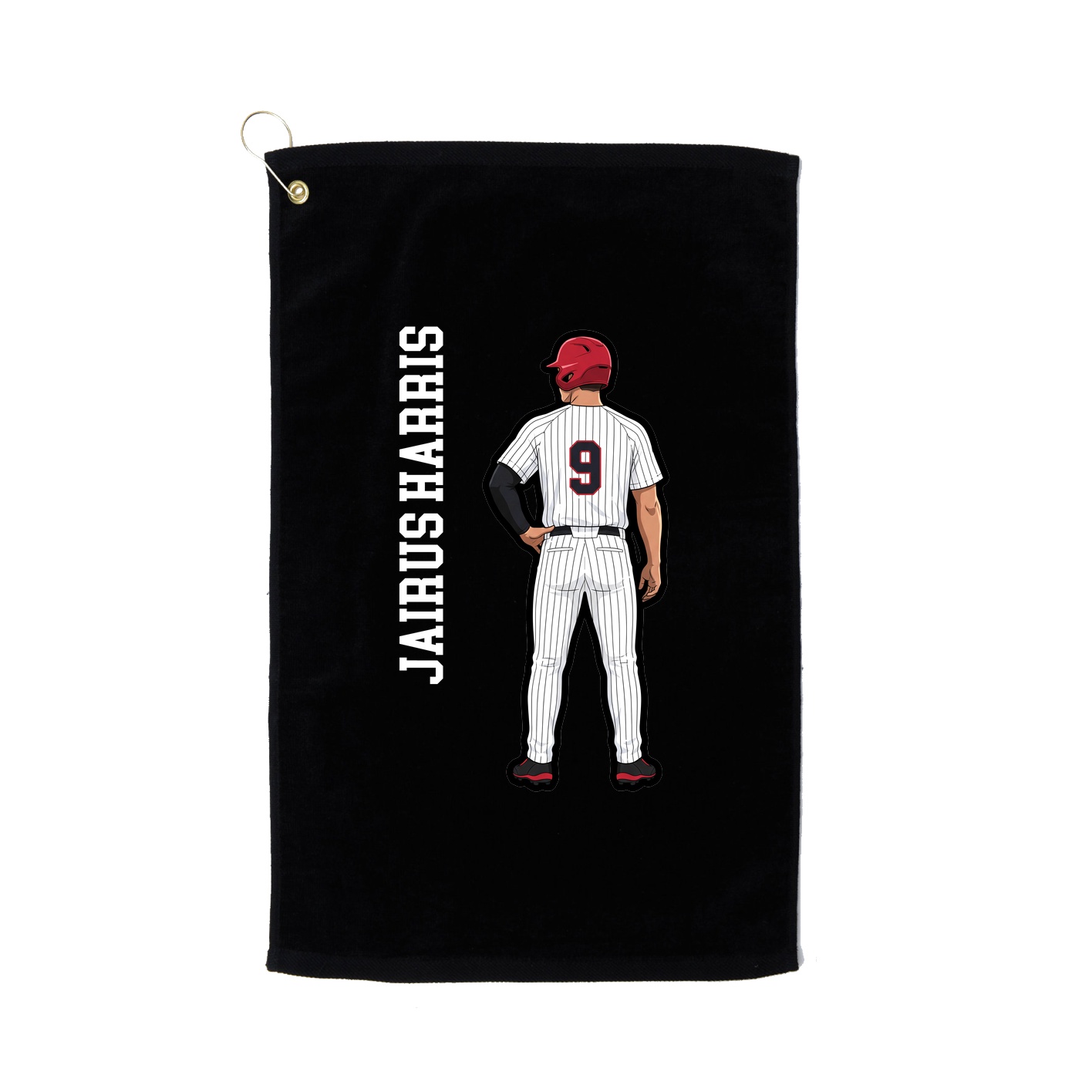 Golf Towel — Name Vertical in Black