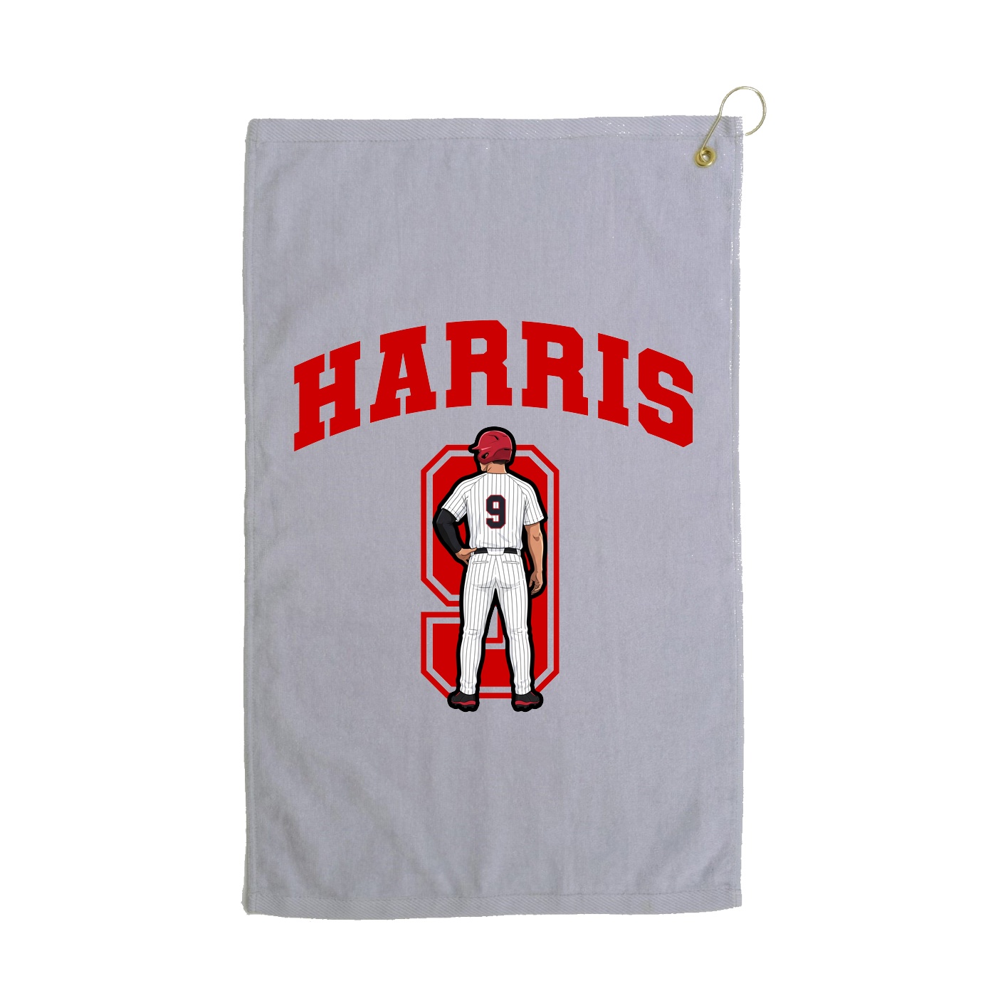 Golf Towel — Number in Grey