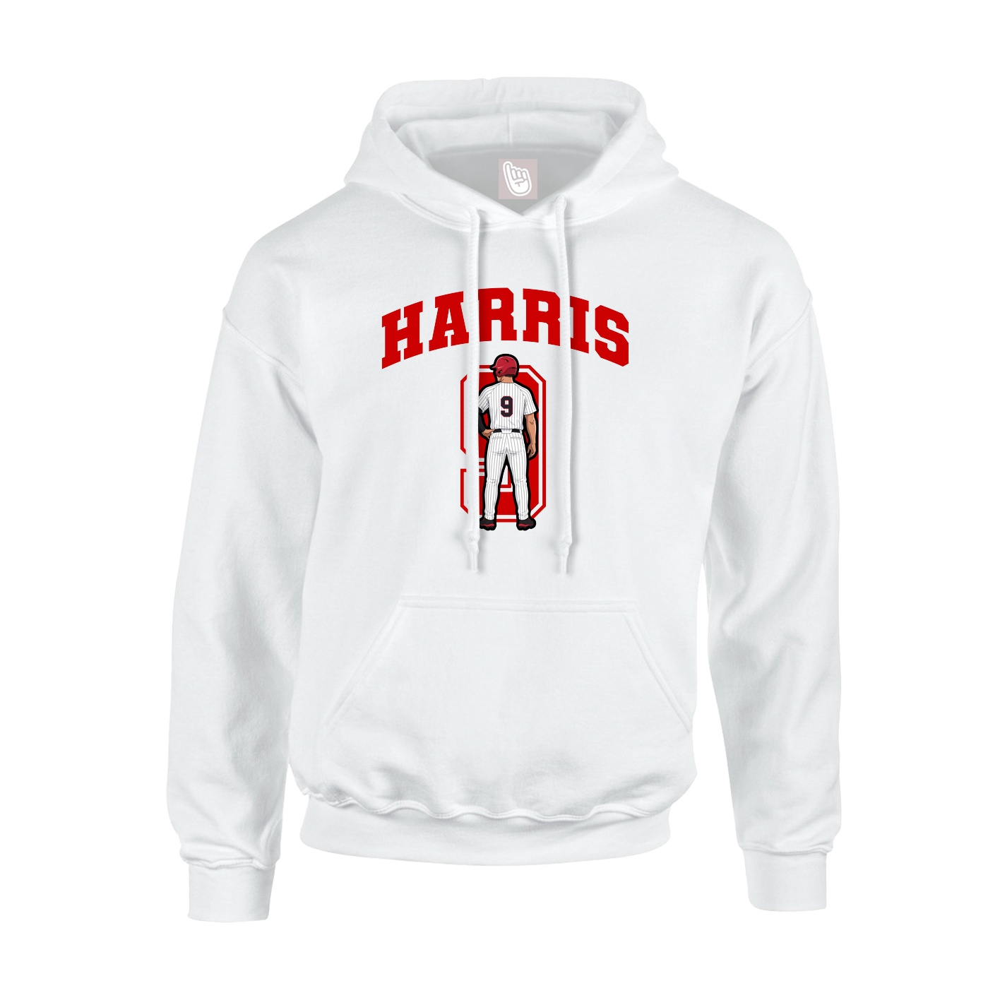 Youth Hoodie — Number in White