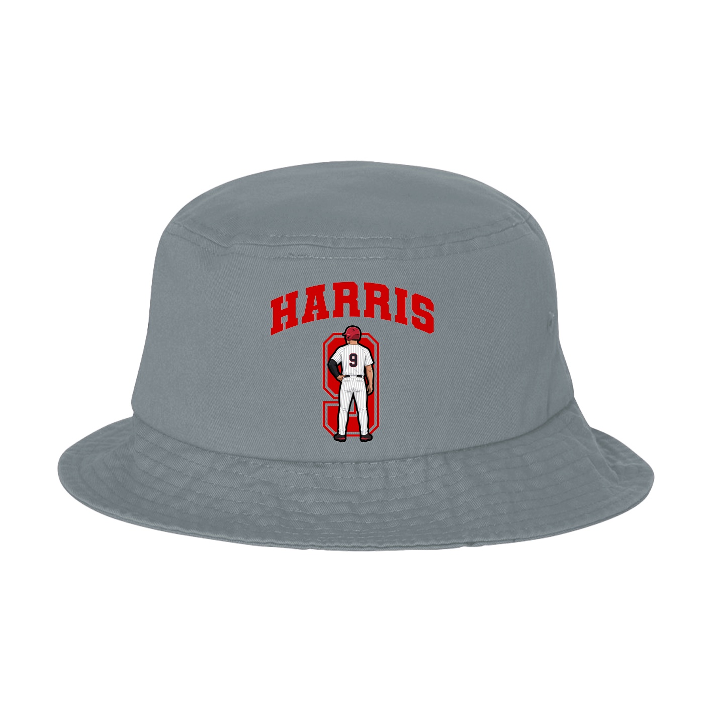 Bucket Cap — Number in Grey