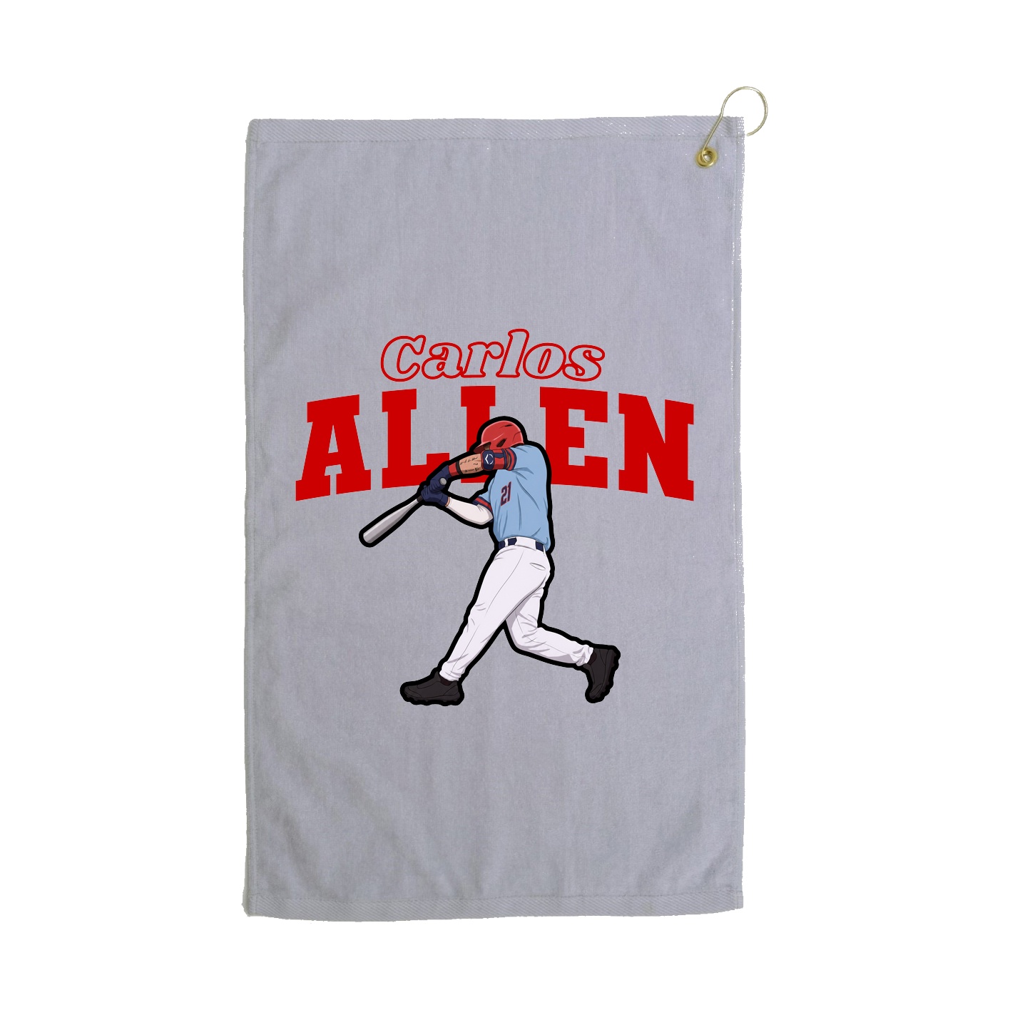 Golf Towel — Name Arch in Grey