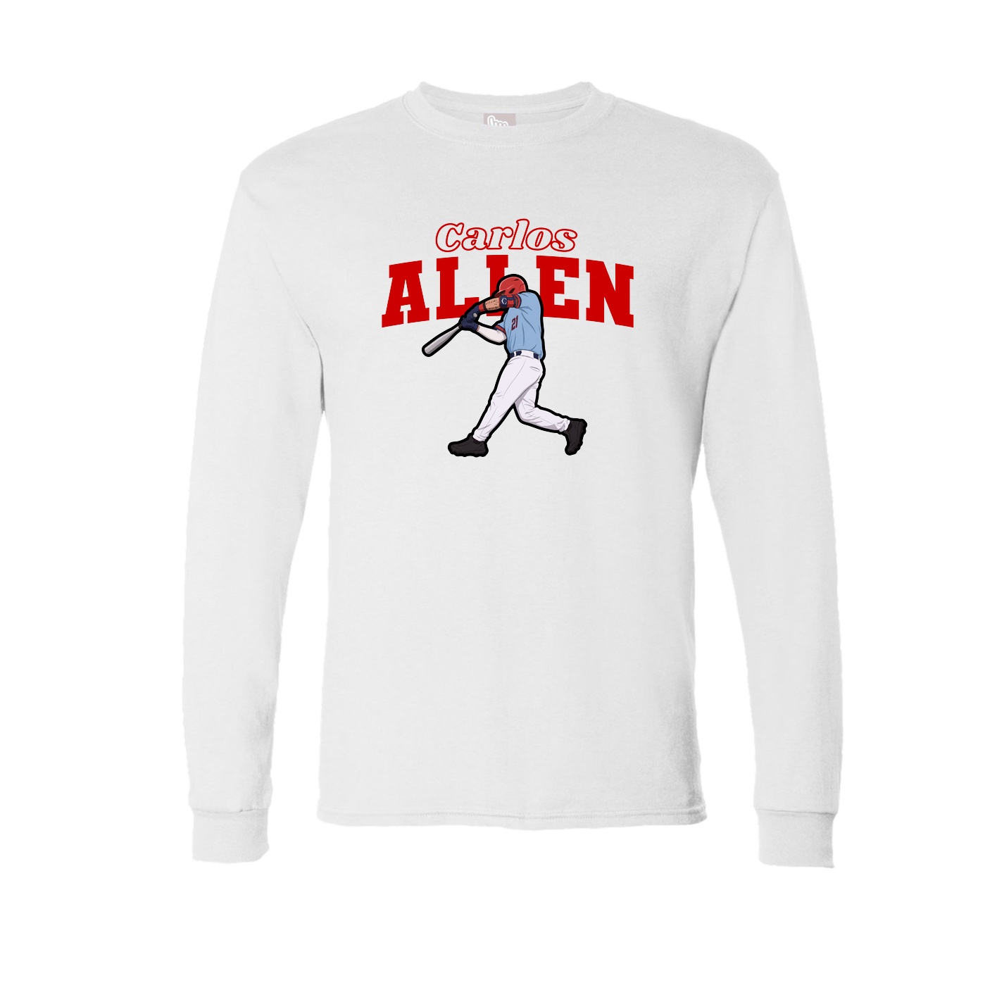 Long Sleeve Tee — Name Arch in White