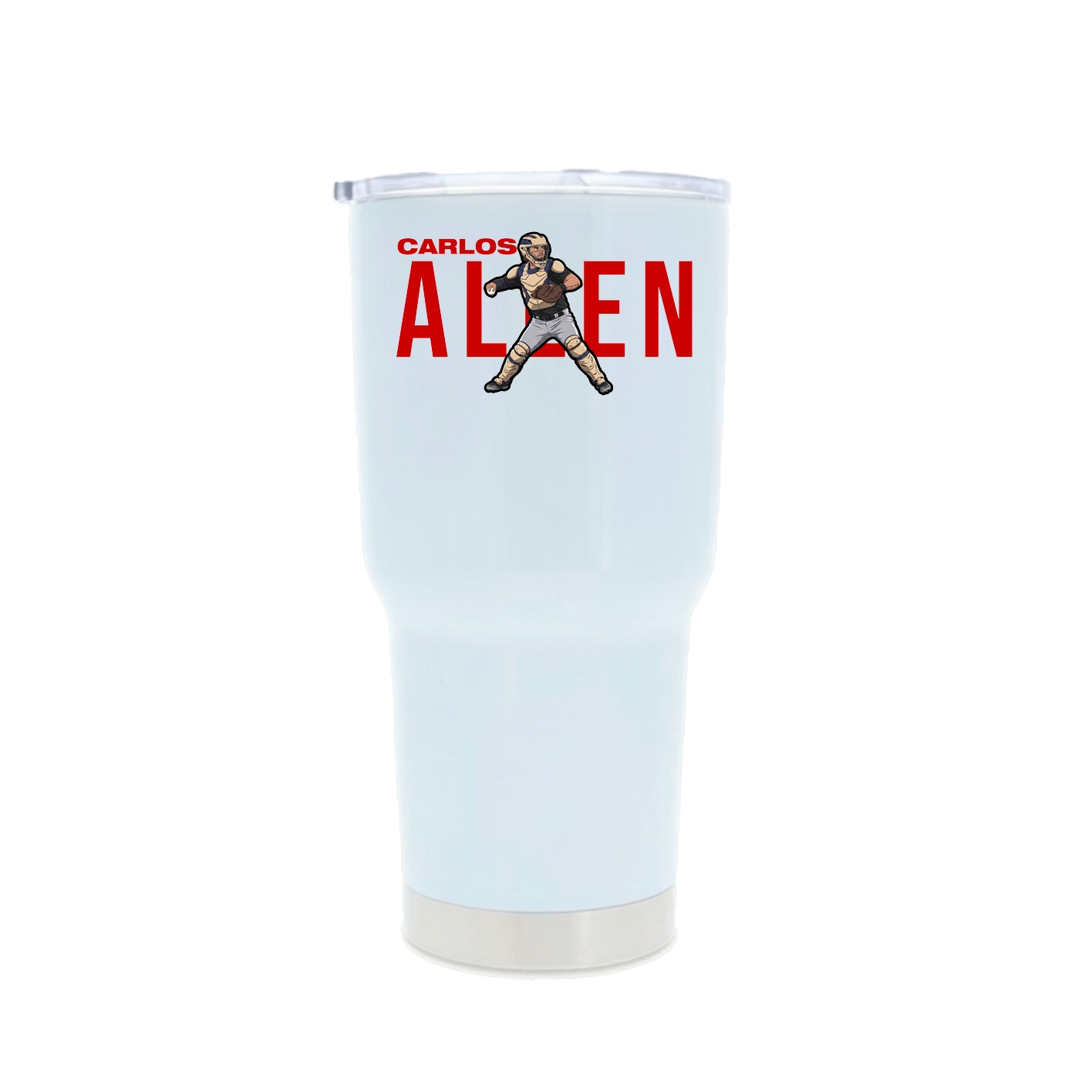 30oz Stainless Steel Tumbler — Player Name in White
