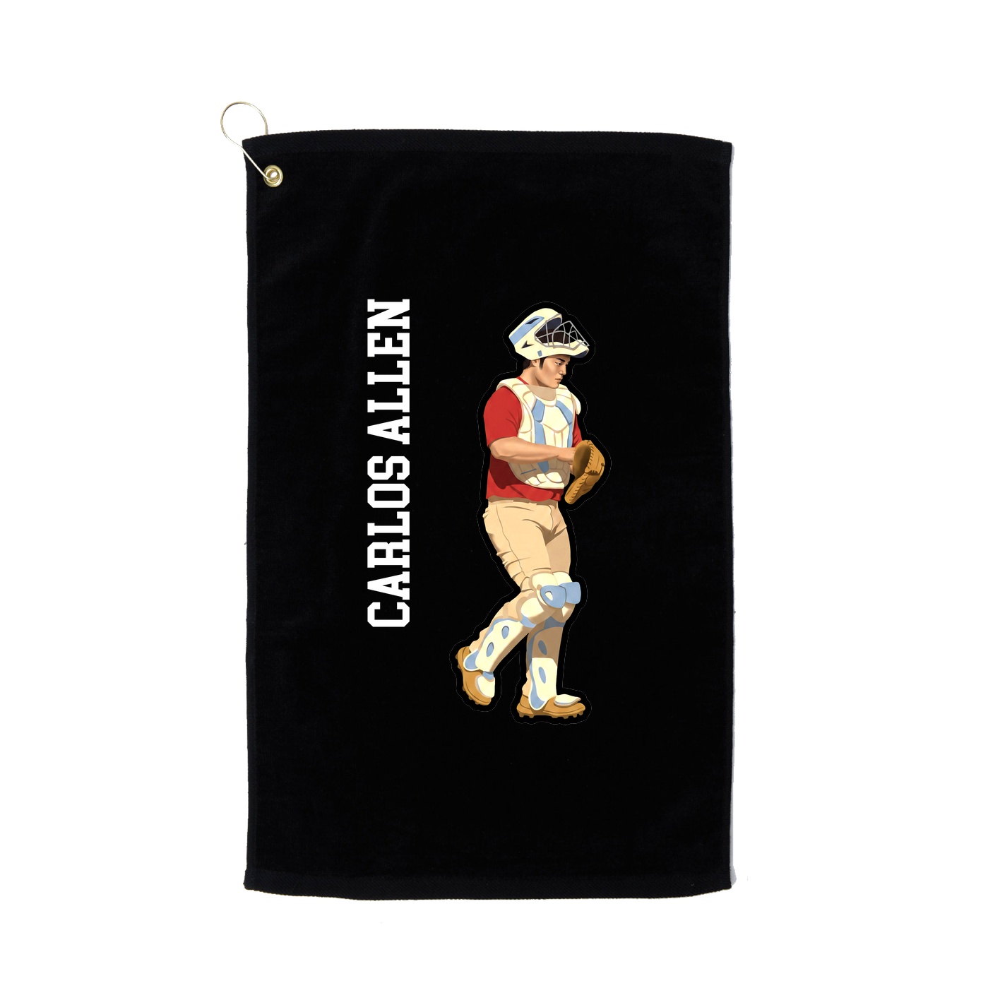 Golf Towel — Name Vertical in Black
