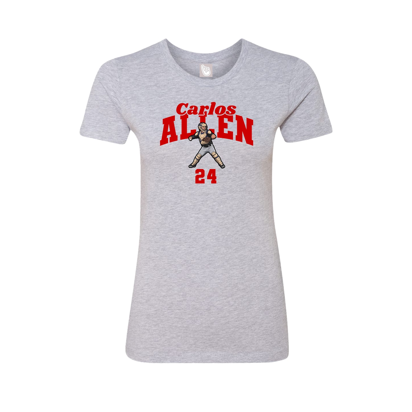 Fitted Women's Tee — Signature Arch in Grey