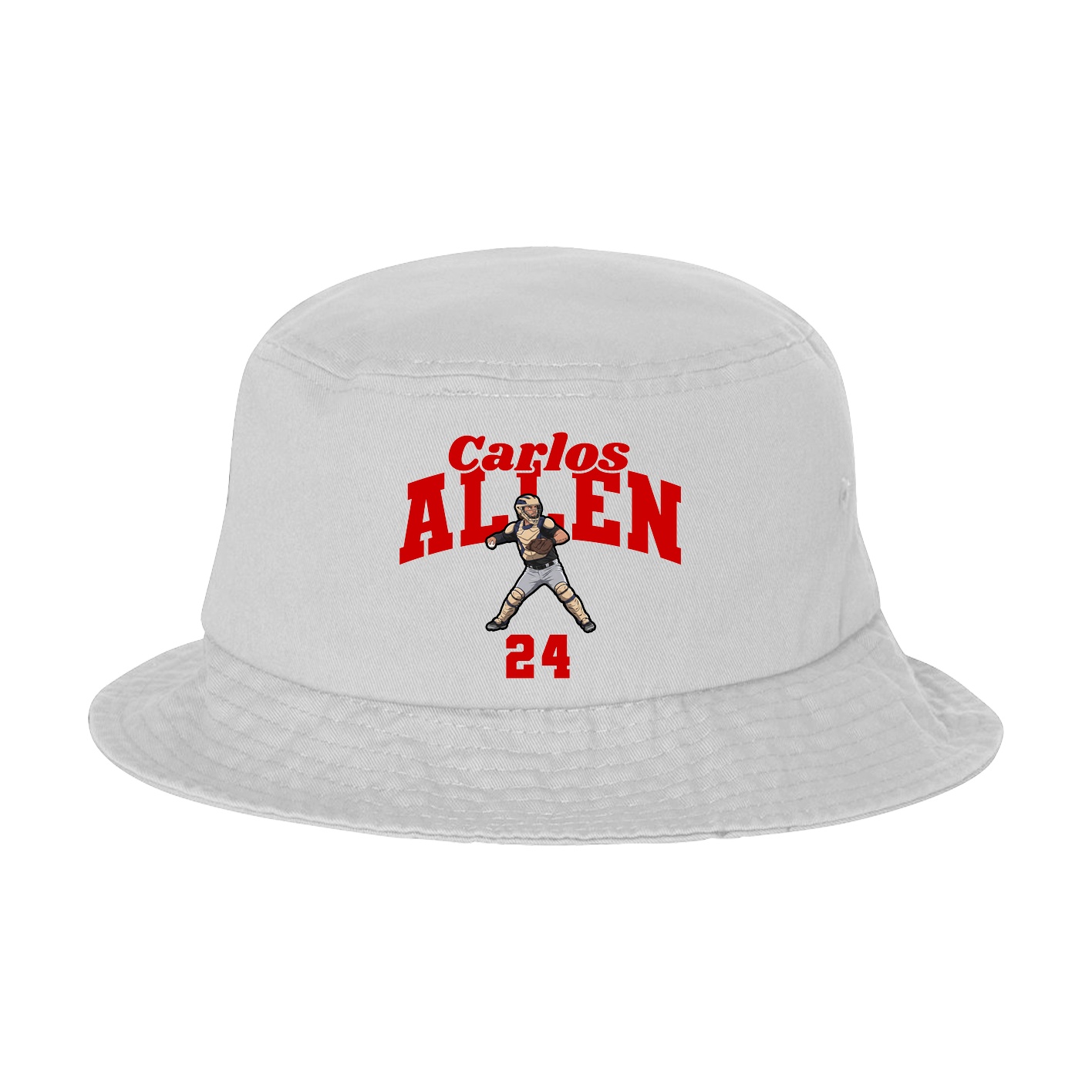 Bucket Cap — Signature Arch in White