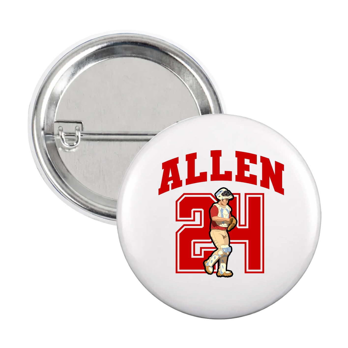 Game Day Button — Number in White