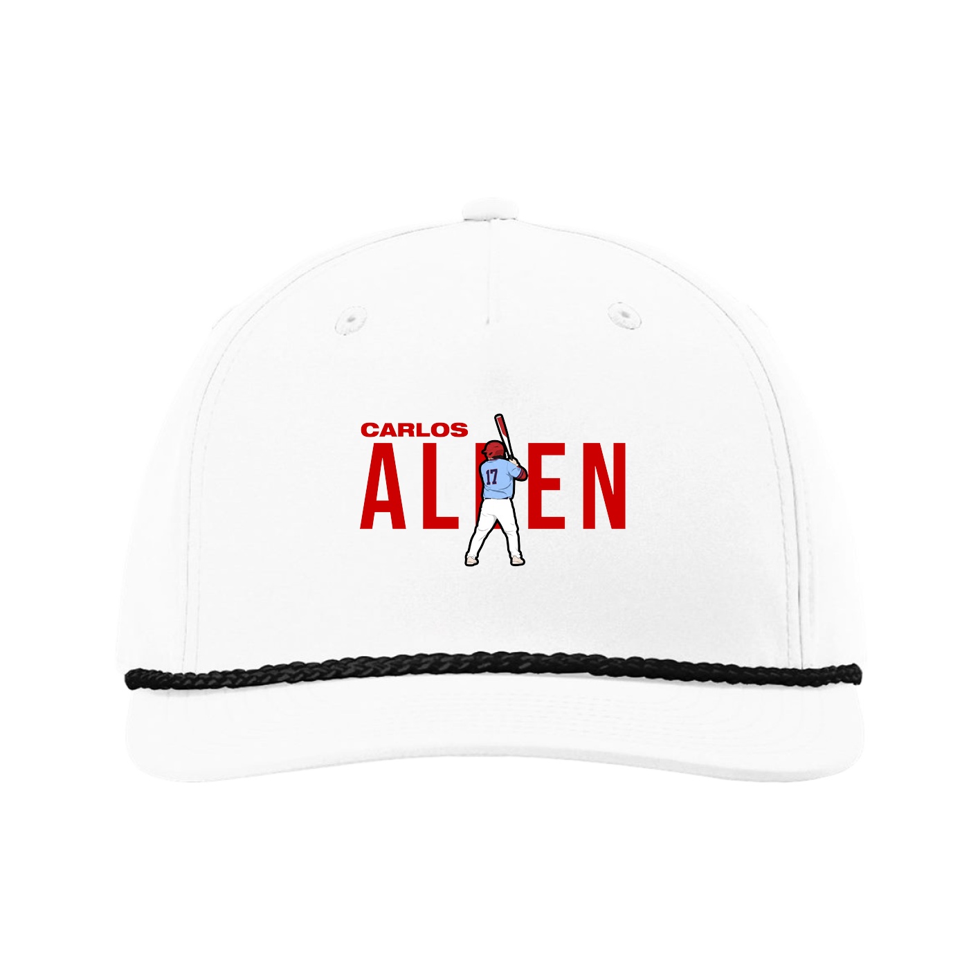 Five-Panel Classic Rope Cap — Player Name in White