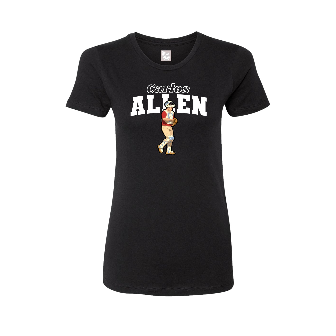 Fitted Women's Tee — Name Arch in Black