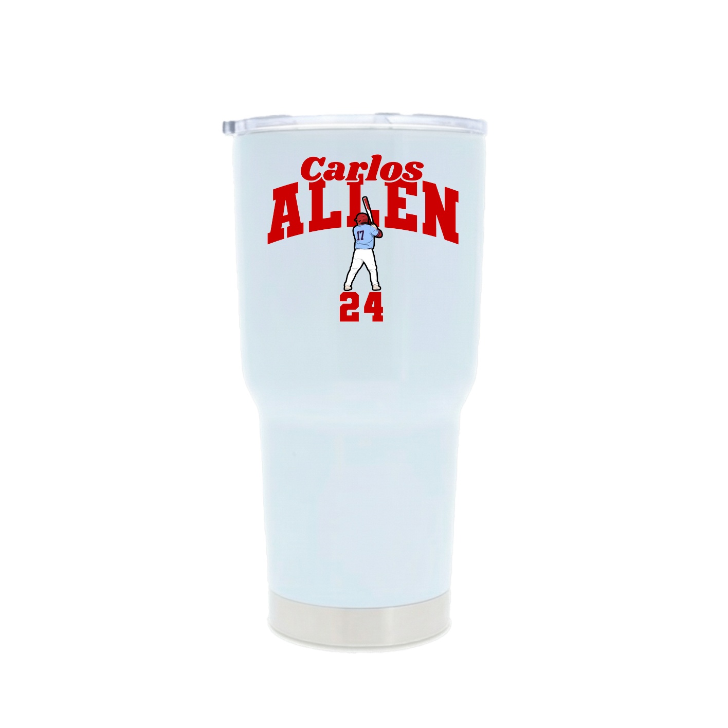 30oz Stainless Steel Tumbler — Signature Arch in White