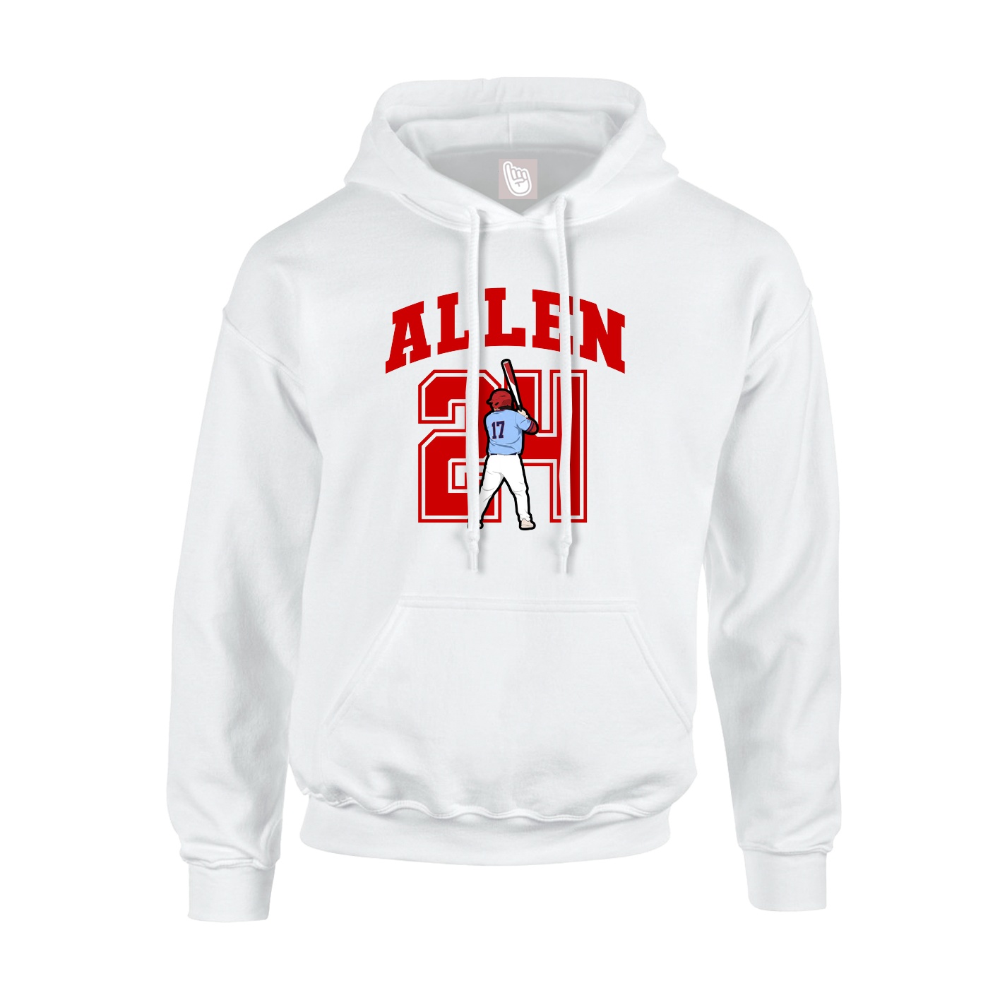 Youth Hoodie — Number in White