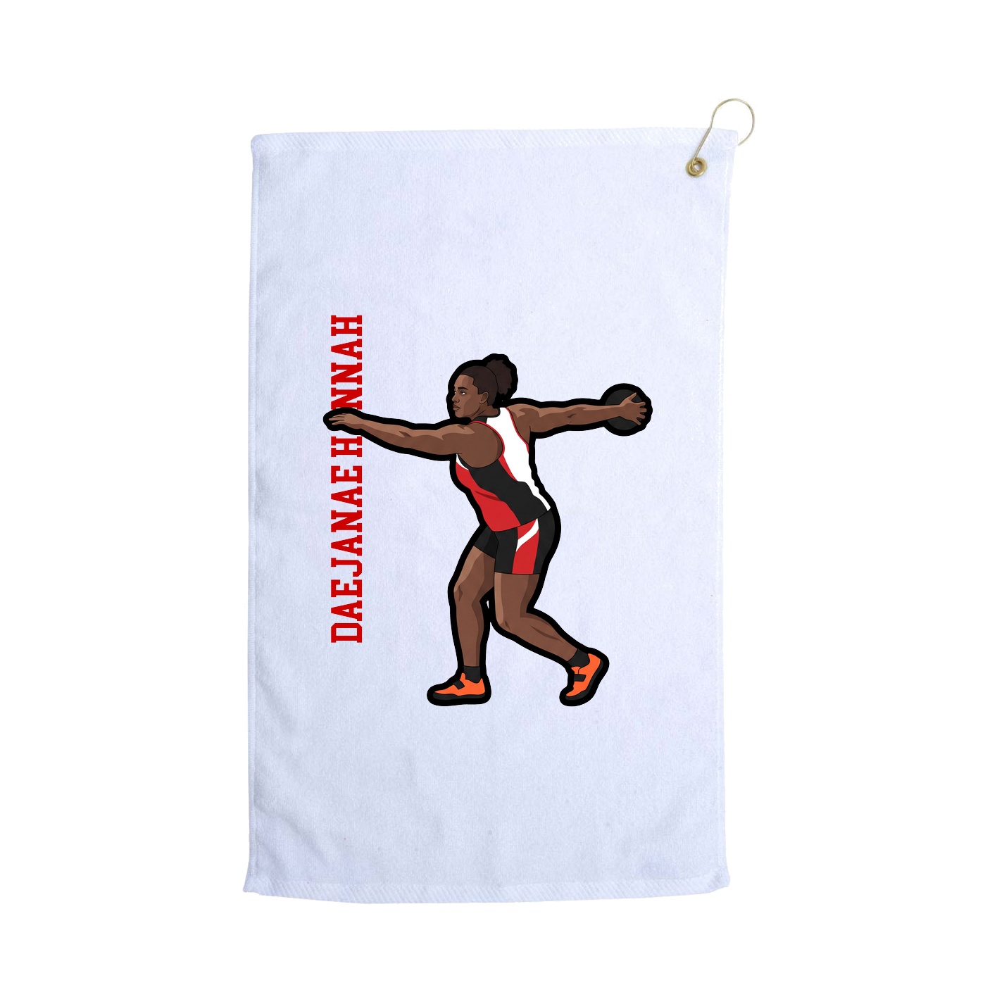 Golf Towel — Name Vertical in White