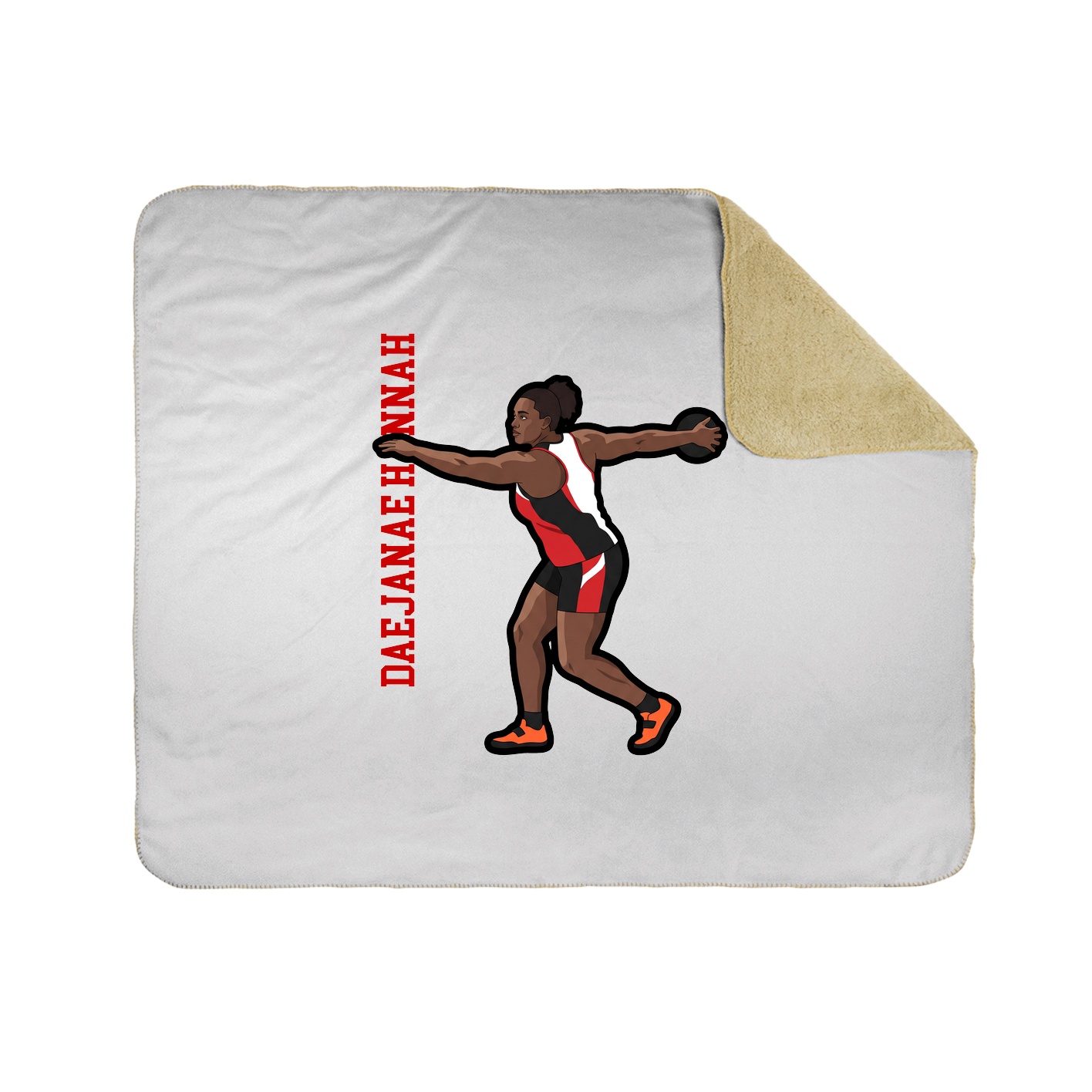 Throw Blanket — Name Vertical in White