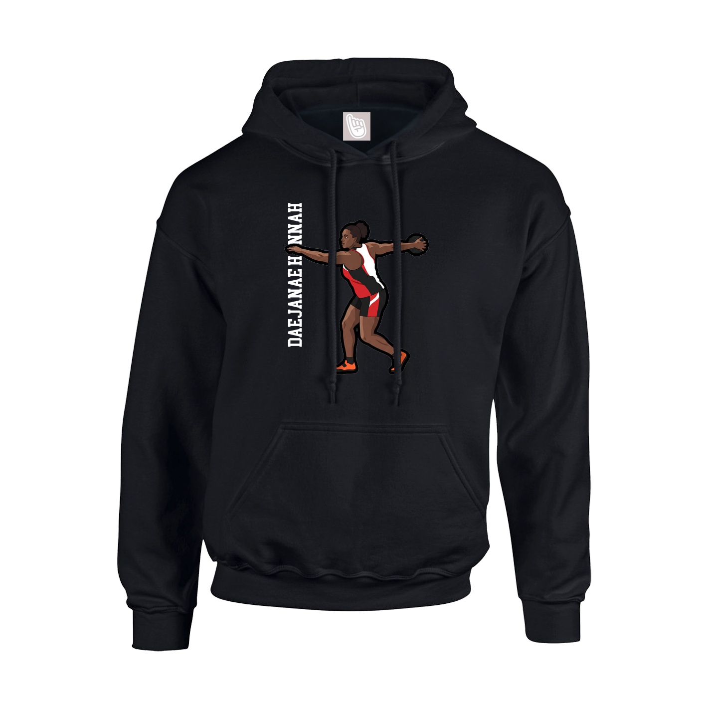 Youth Hoodie — Name Vertical in Black