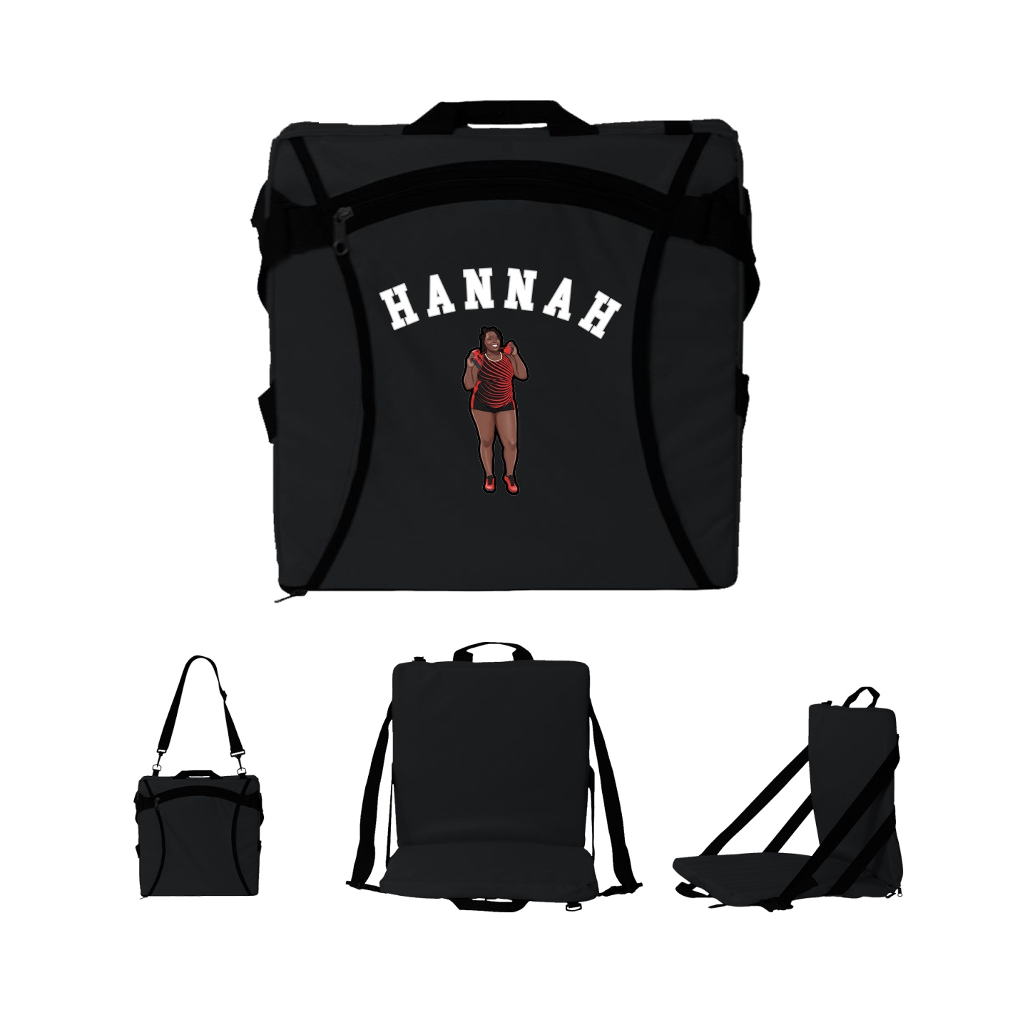 Folding Stadium Seat — Shirsey Arch in Black