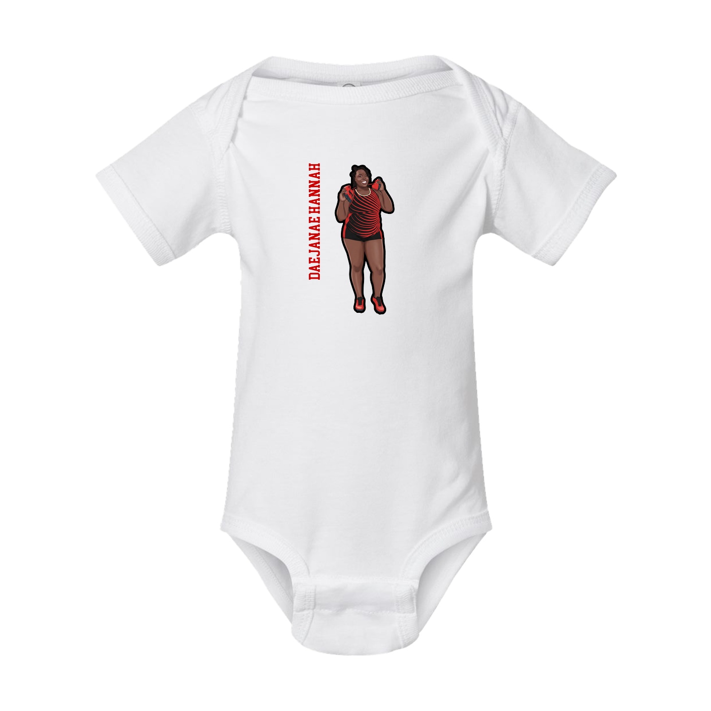 Baby Onesie — Name Vertical in White