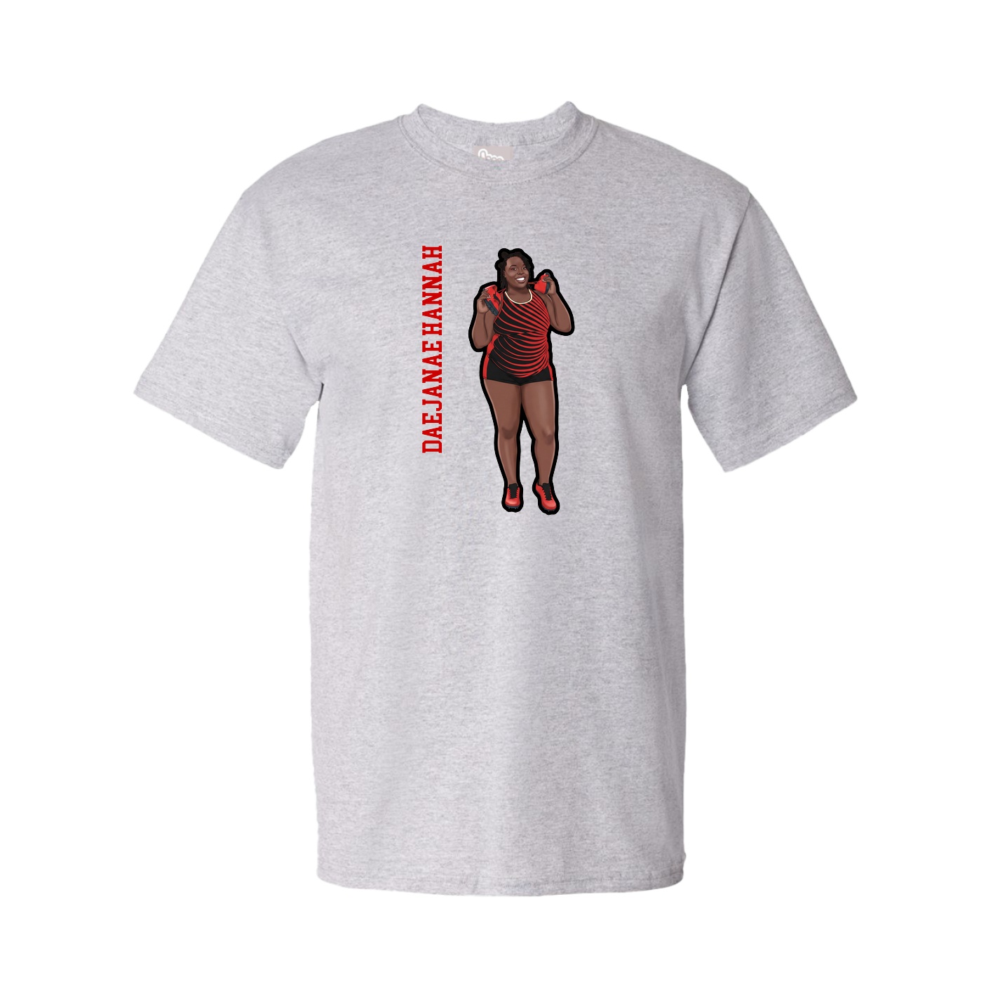 Youth Tee — Name Vertical in Grey