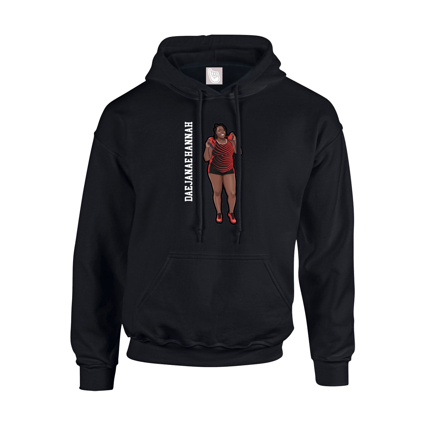 Youth Hoodie — Name Vertical in Black