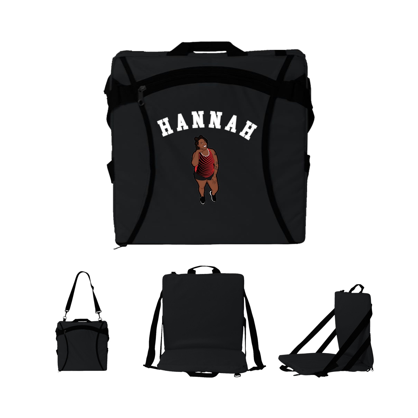 Folding Stadium Seat — Shirsey Arch in Black