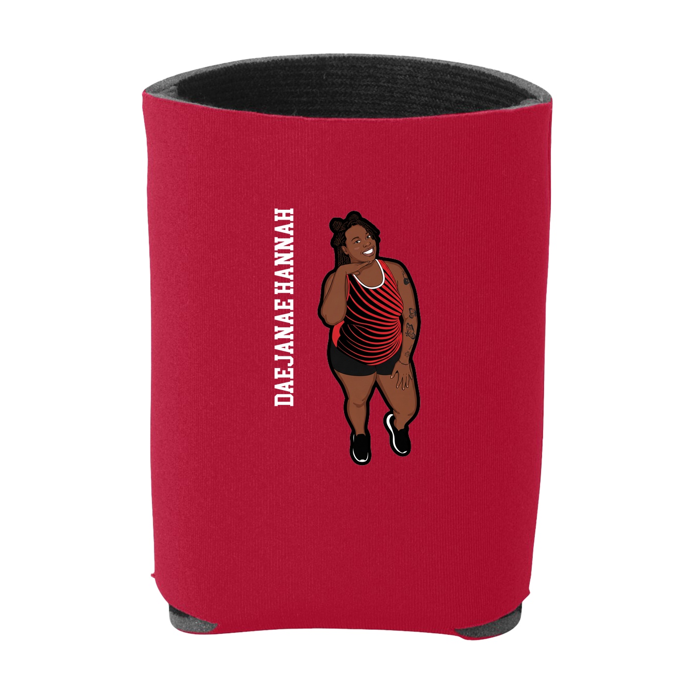 Can Holder — Name Vertical in Red