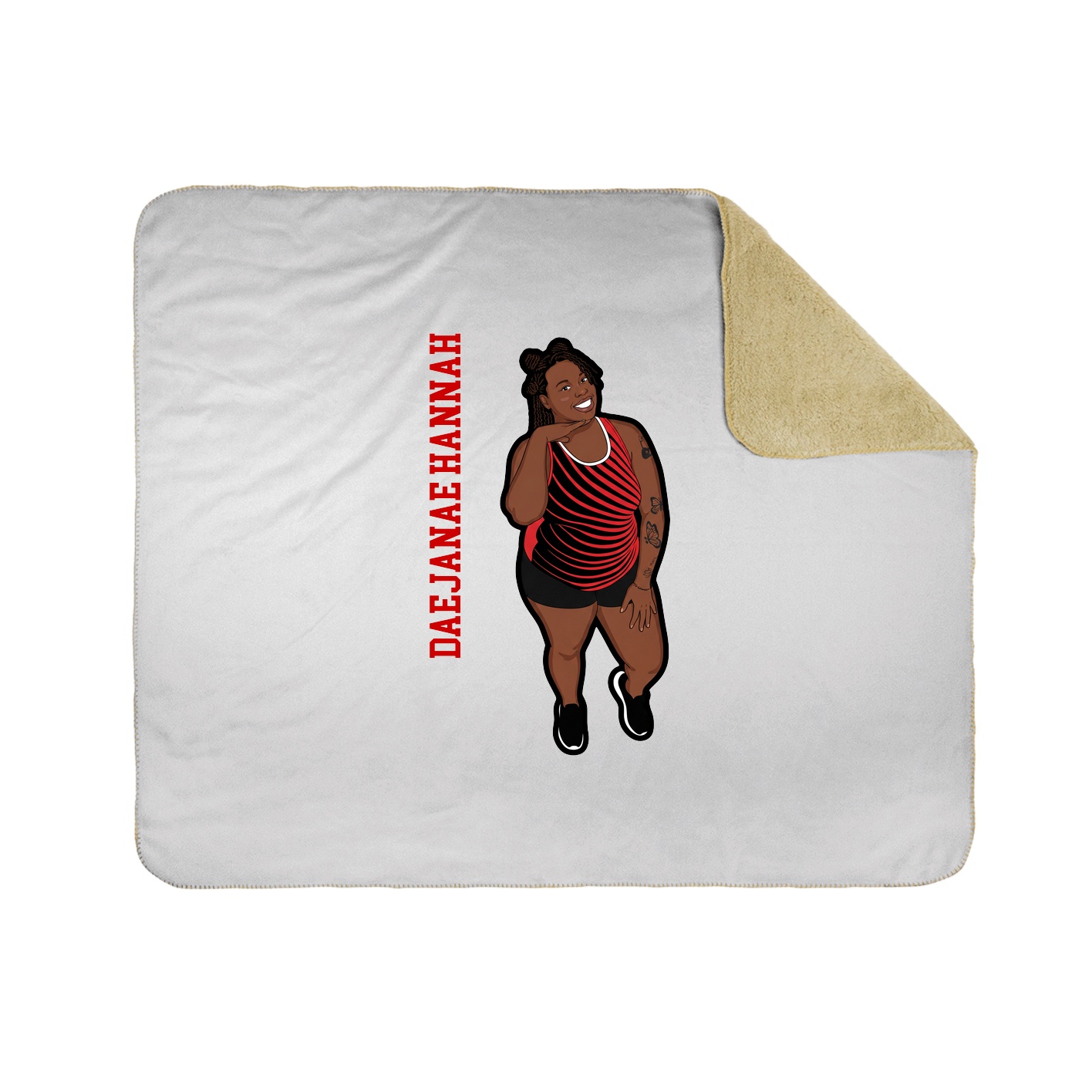 Throw Blanket — Name Vertical in White