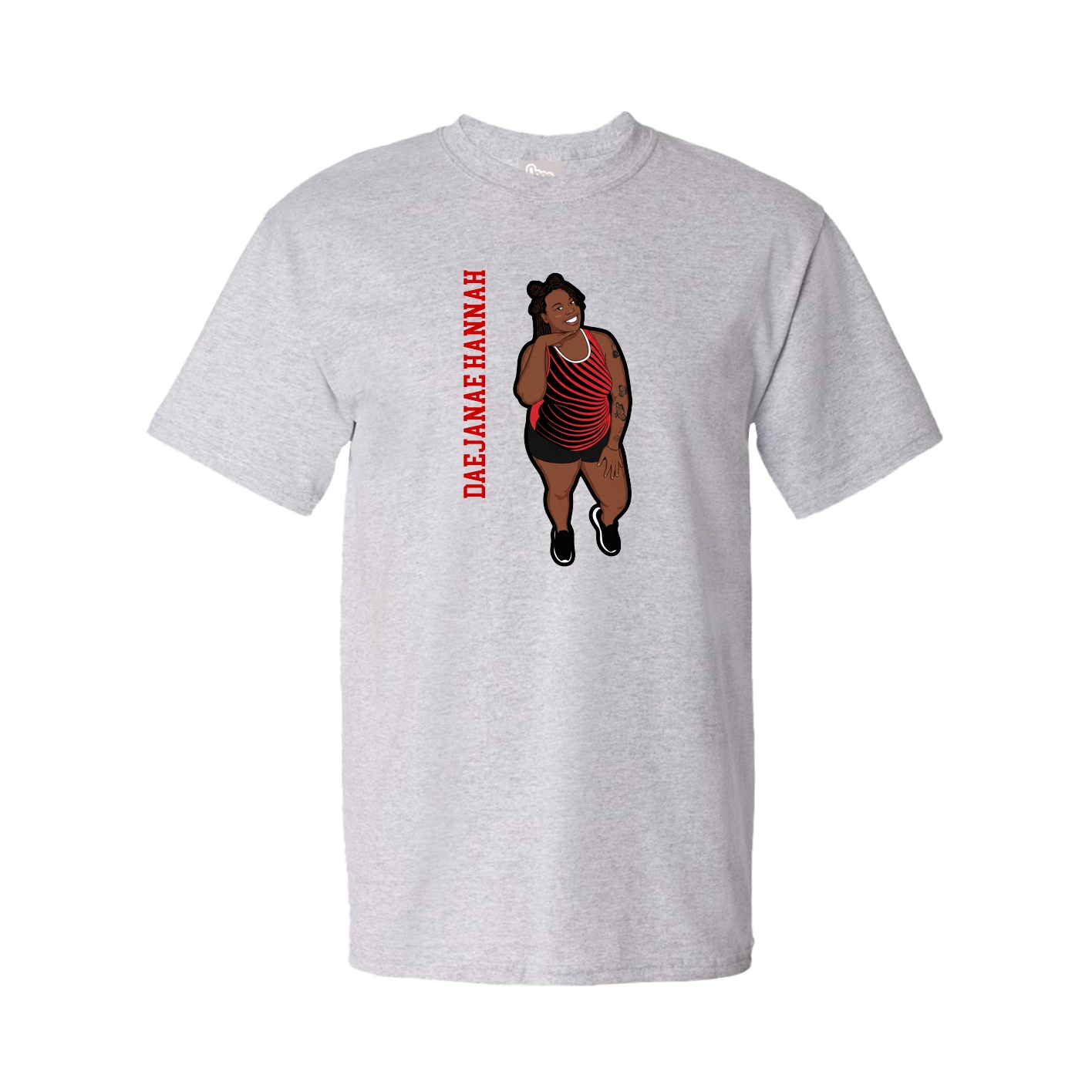 Tee — Name Vertical in Grey