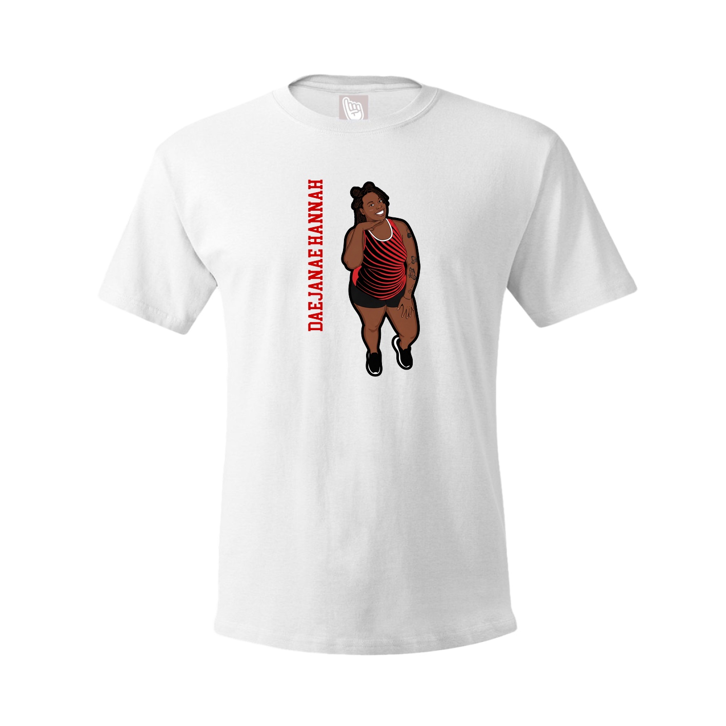 Youth Tee — Name Vertical in White